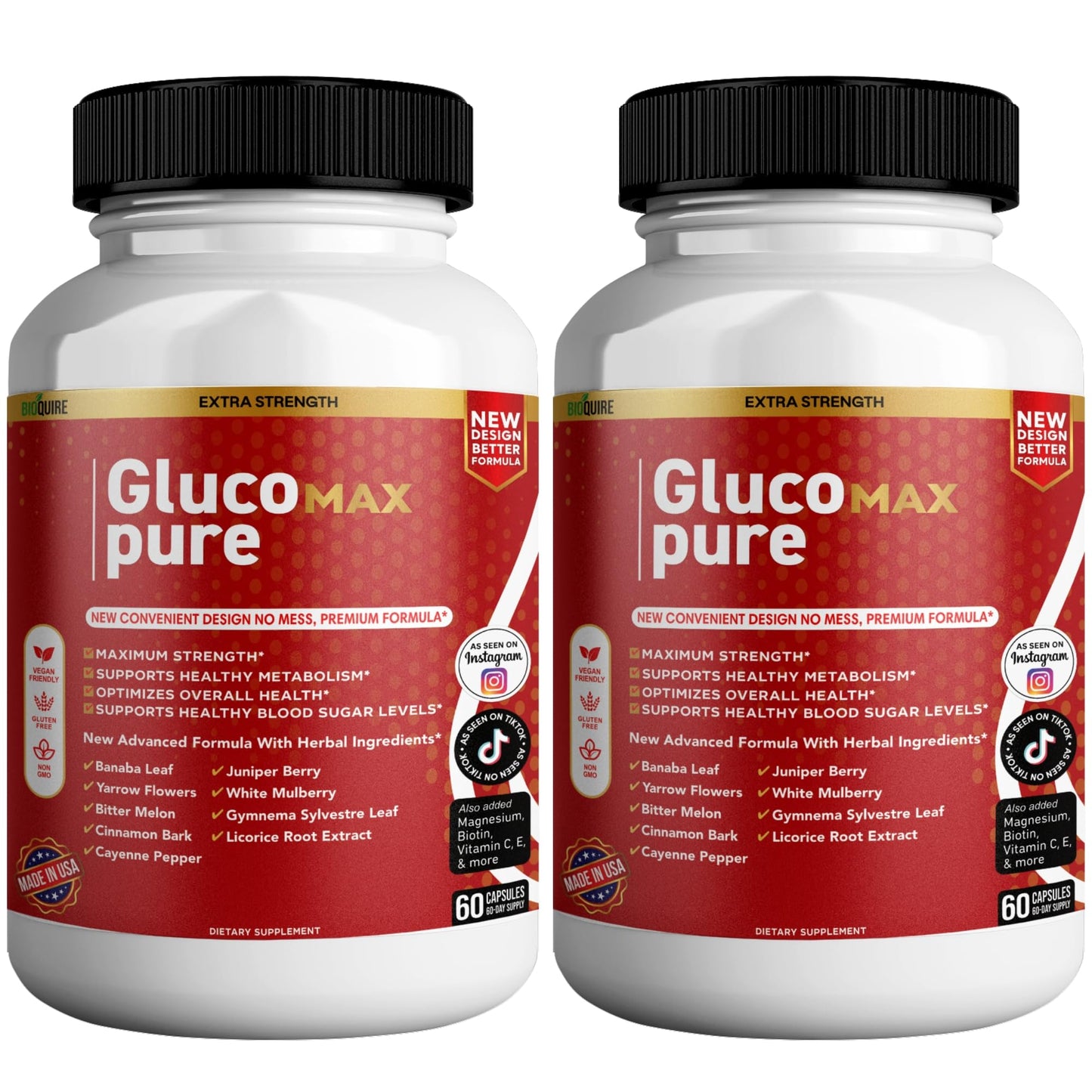 BIOQUIRE Gluco Max Pure Ultra Dietary Supplement Capsules 120 Count