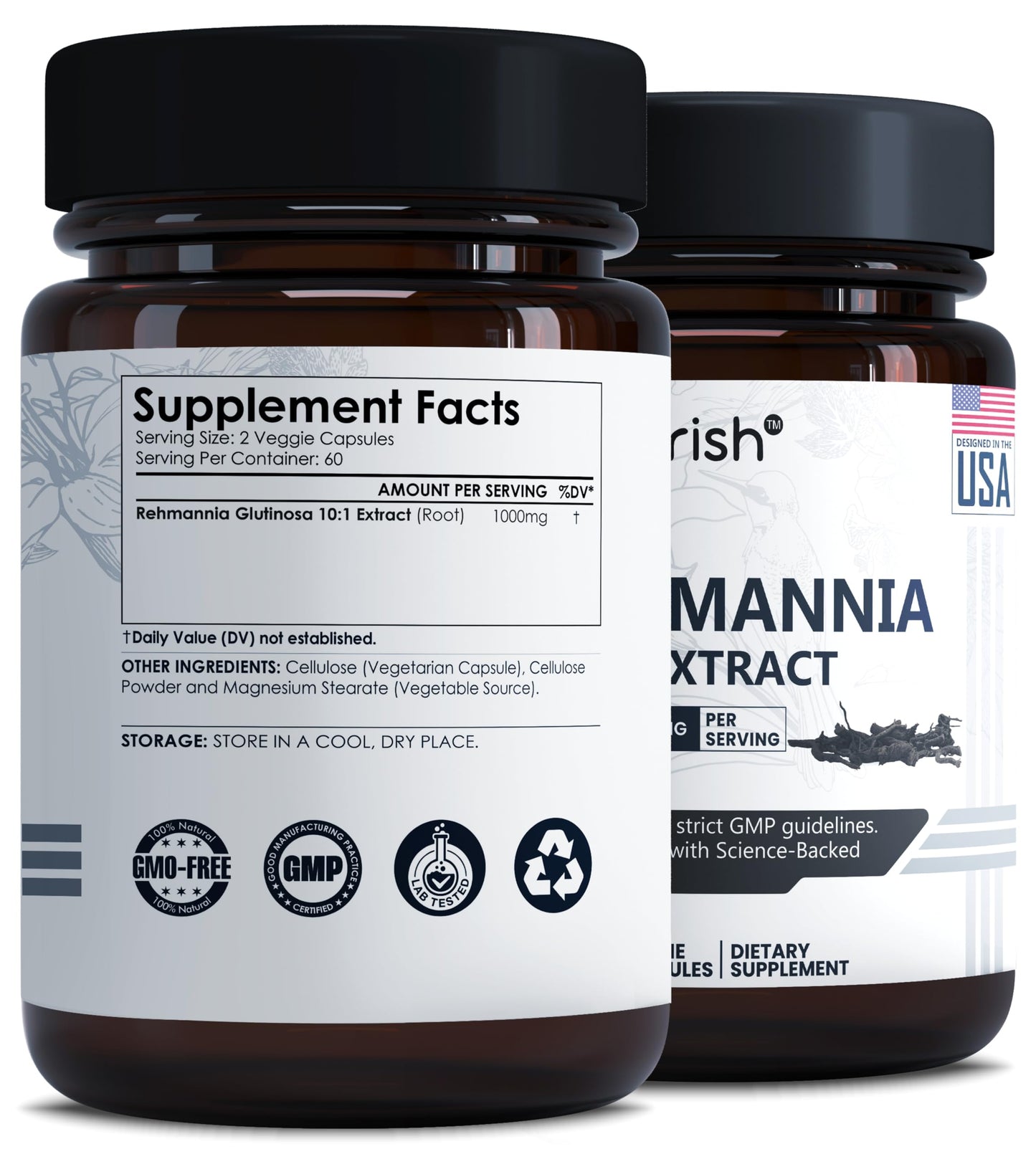 Ayorish Rehmannia Capsules 1000mg, 1 Count