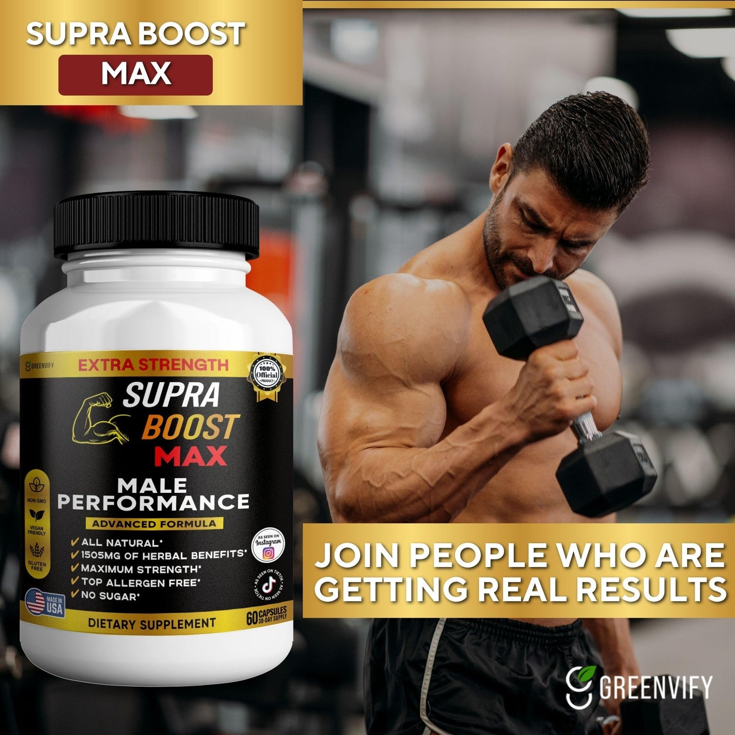 GREENVIFY Supra Boost Max Supplement 60 Capsules
