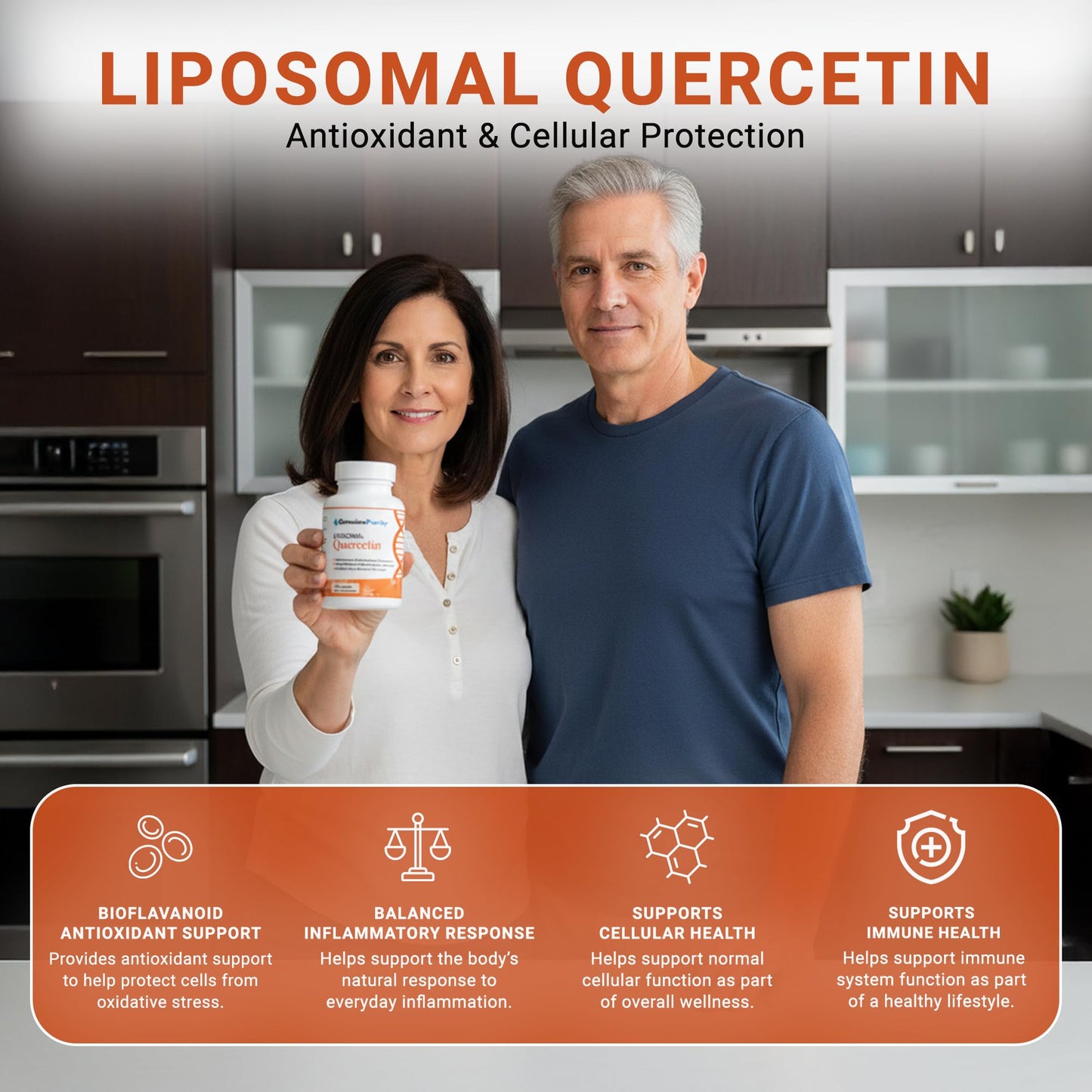 GenuinePurity Liposomal Quercetin Supplements 250mg per Serving, 60 Capsules