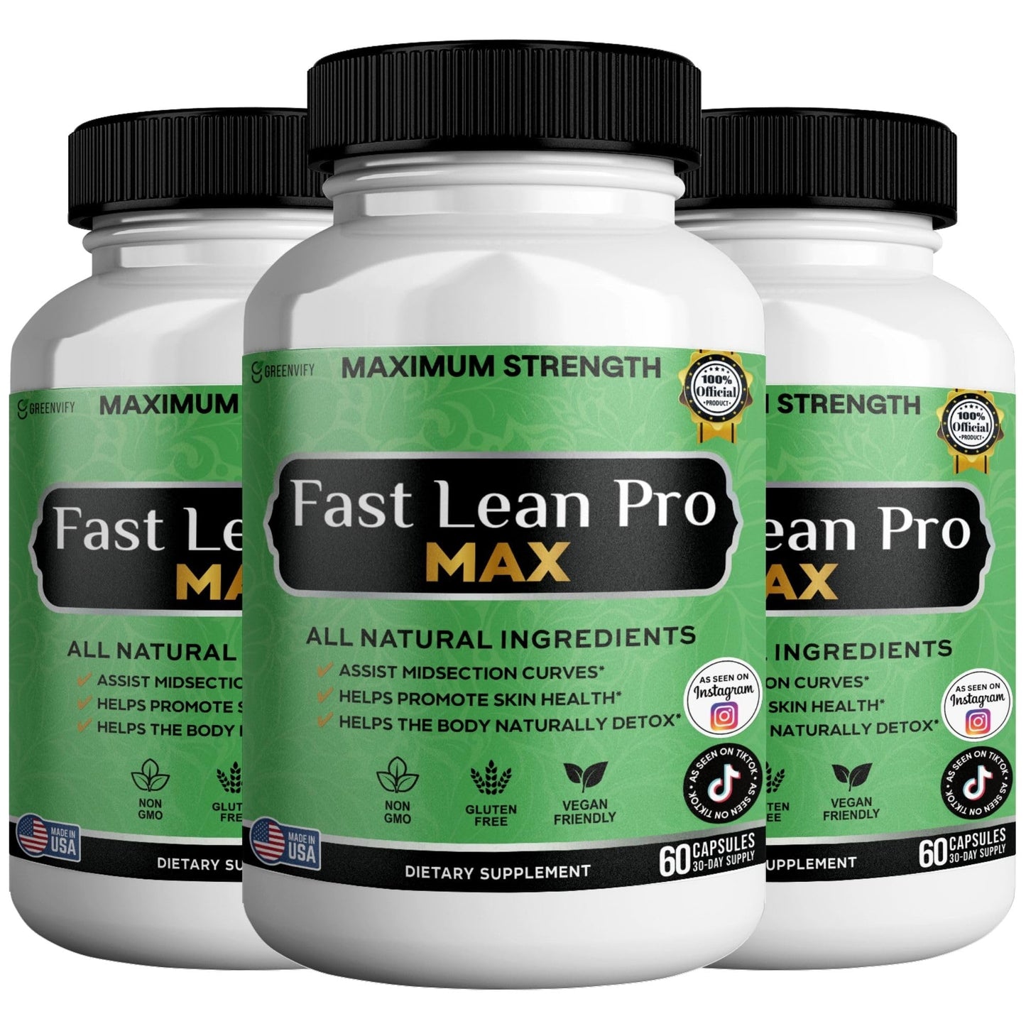 GREENVIFY Fast Lean Pro Max Natural Dietary Supplement Capsule, 60 Capsules