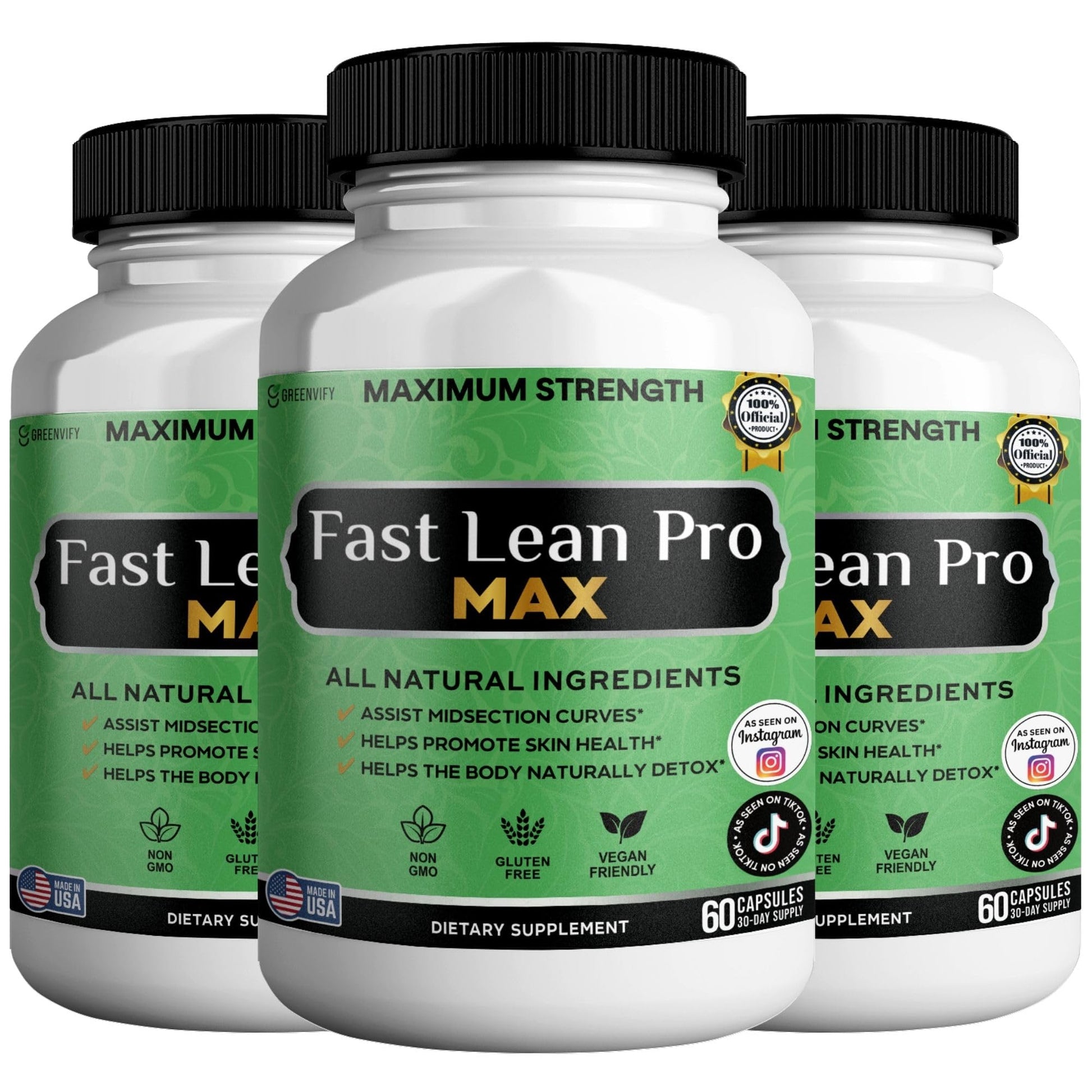 GREENVIFY Fast Lean Pro Max Natural Dietary Supplement Capsule, 60 Capsules