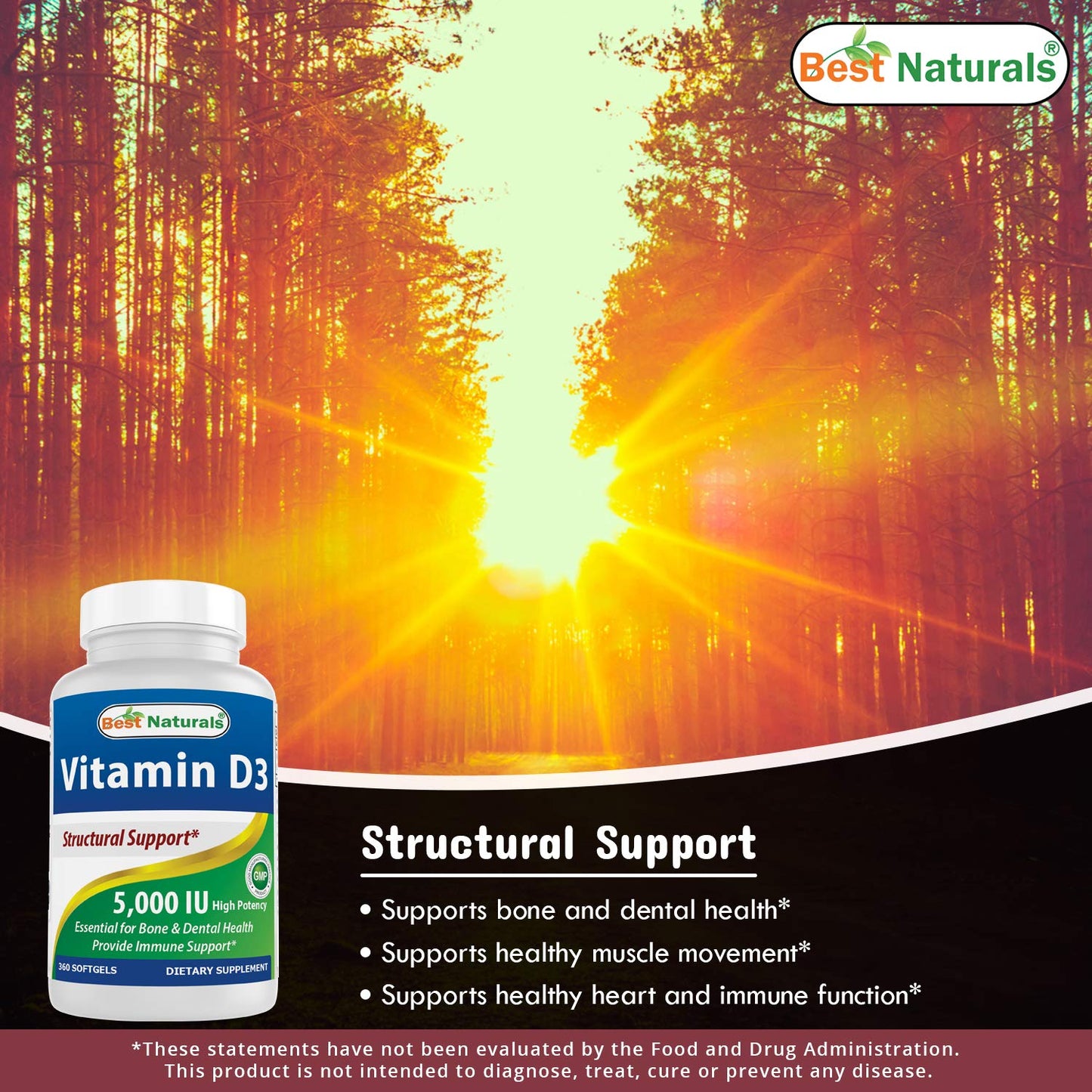 Best Naturals CoQ10 600 mg & Vitamin D3 5000 IU Capsules/Softgels 60