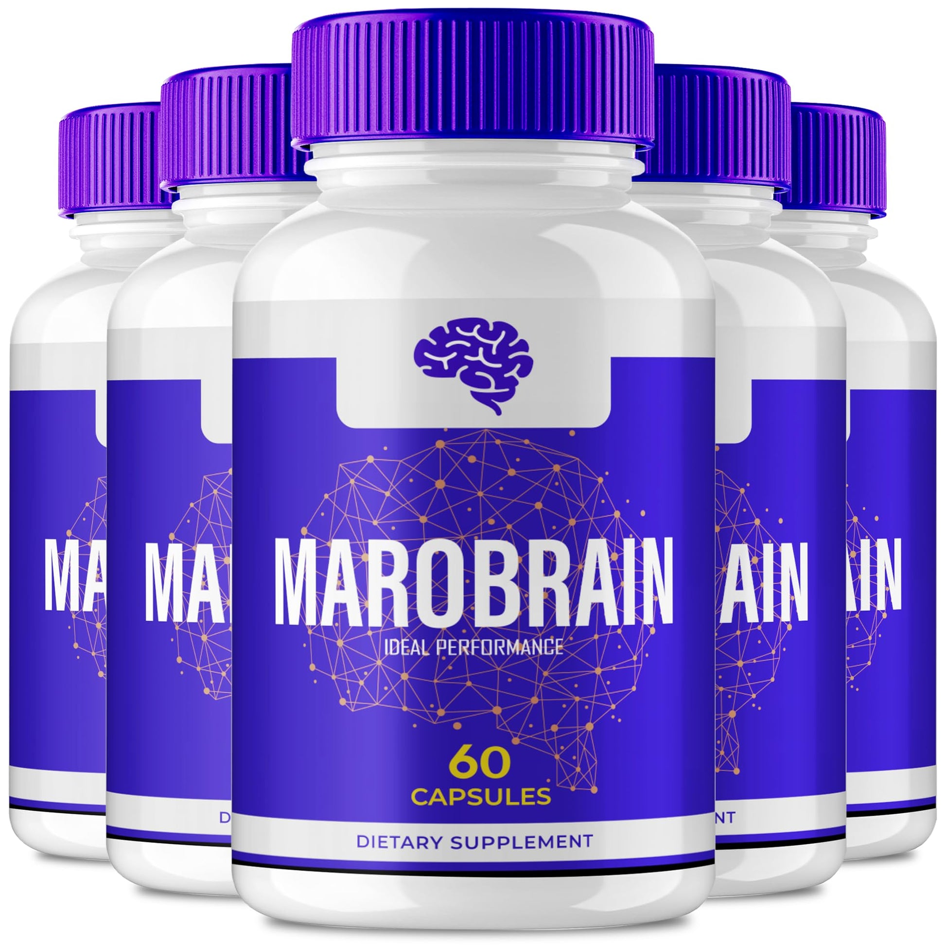 IDEAL PERFORMANCE Marobrain Plus, Brain Health & Memory Support, Maximum Strength, 300 Capsules