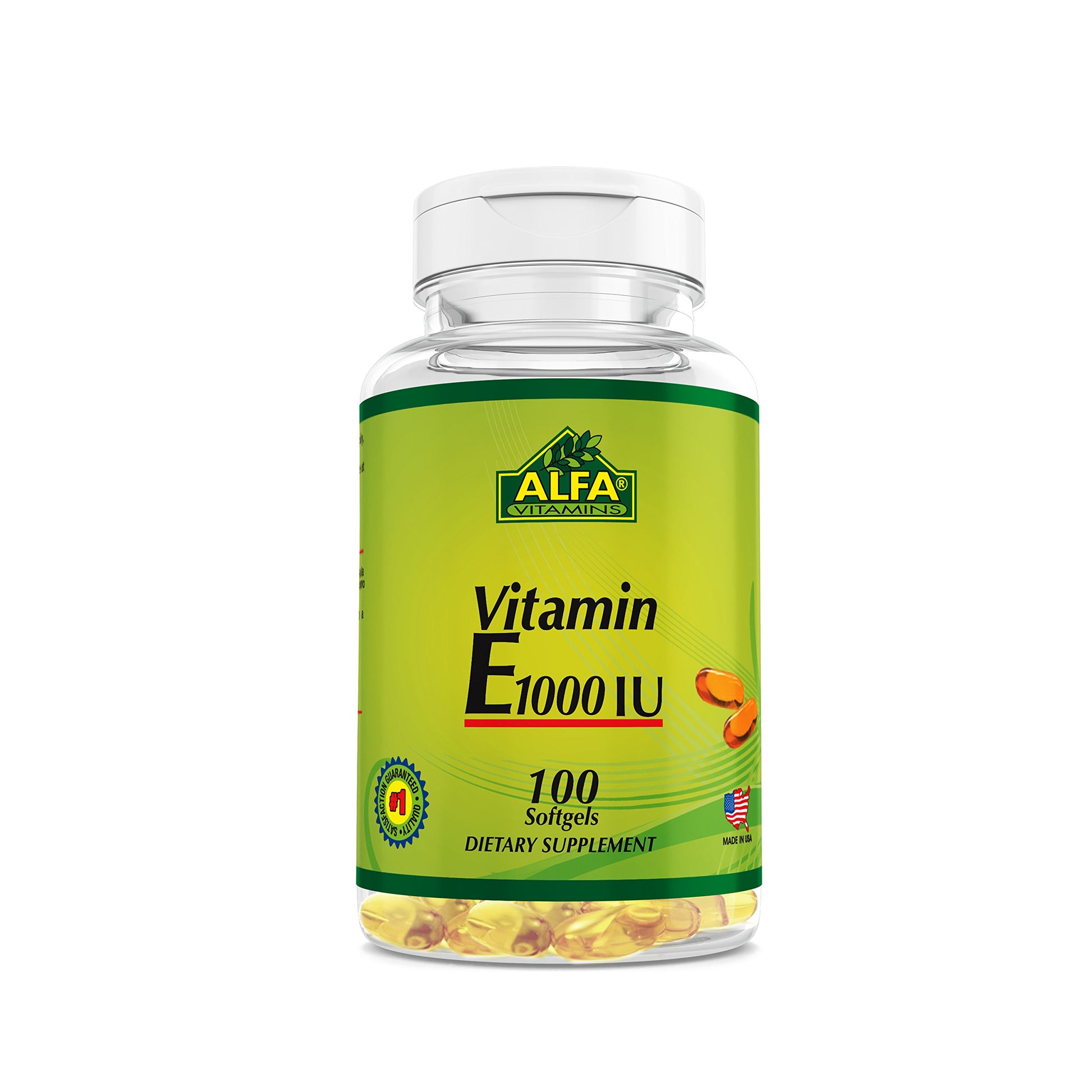 ALFA VITAMINS Vitamin E Softgels 1000 IU, 100 Count