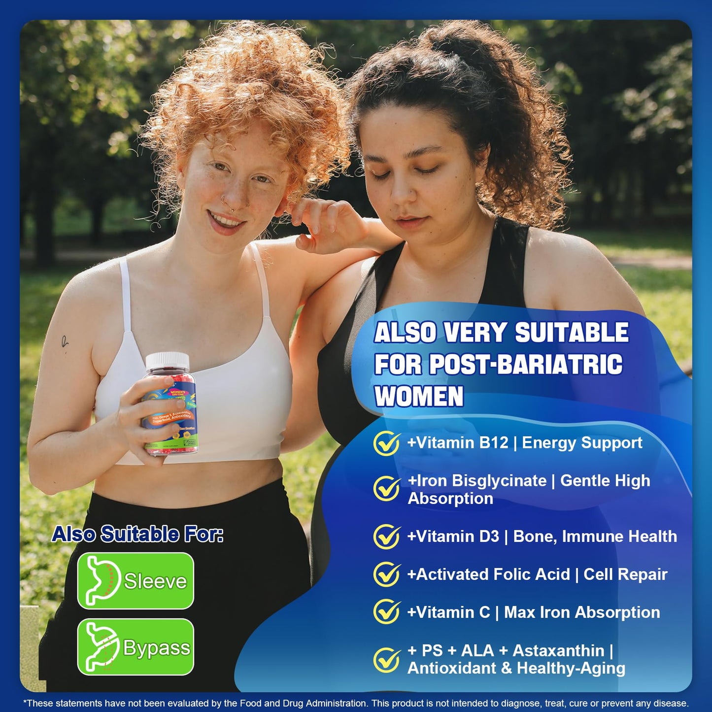 NEVISS Methylated Multivitamin Gummies for Women, Bariatric Multivitamin with Iron, Omega-3, B6, Folate, B12, Inositol, Daily Vitamin Gummy ALA Beet Root Astaxanthin, 60 Gummies