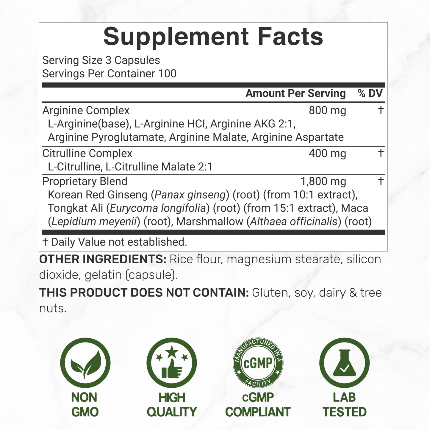 DEAL SUPPLEMENT Nitric Oxide Supplement 3,000mg Capsule, 300 Count