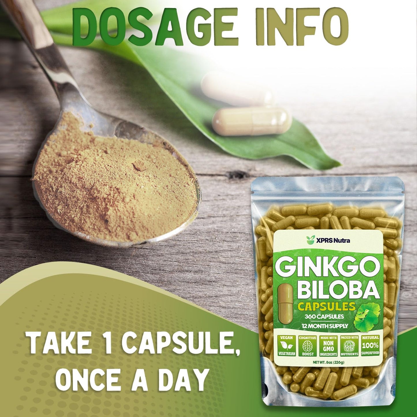 XPRS Nutra Ginkgo Biloba Capsules, 360 Count