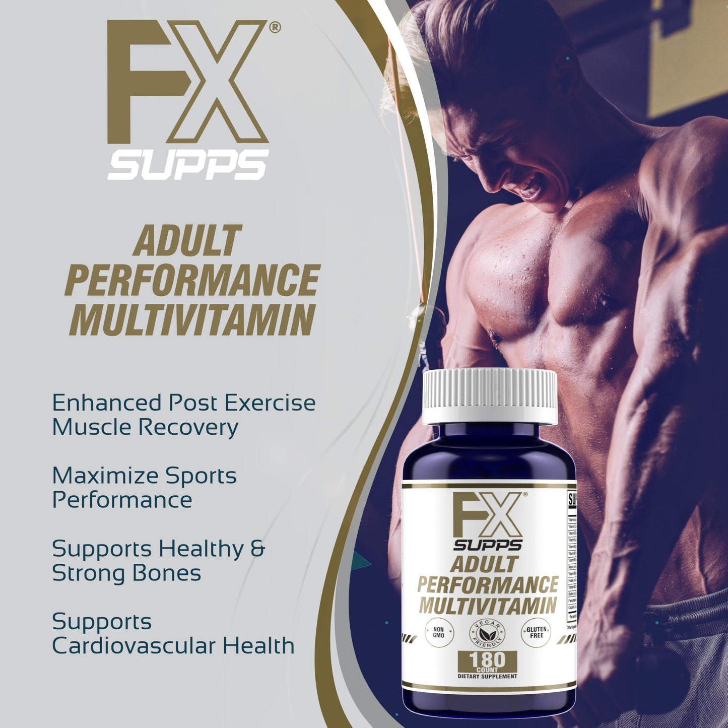 FXSUPPS Performance Multi-Vitamin with Amino Acids, Beta-Alanine and L-Carnitine Tablet, 180 Count