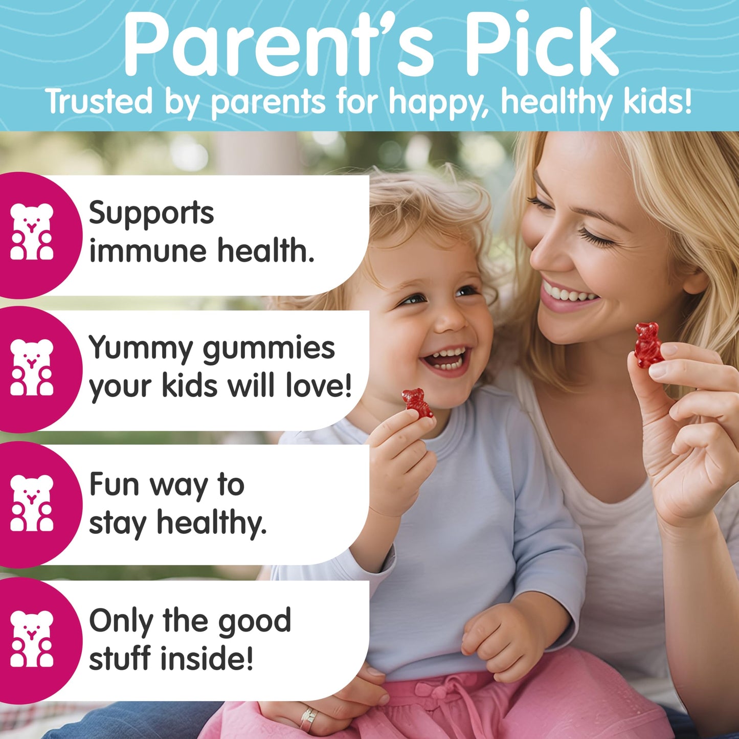 Terramed Just Think Comfort Elderberry Gummies for Kids with Vitamin C & Zinc, 60 Gummies