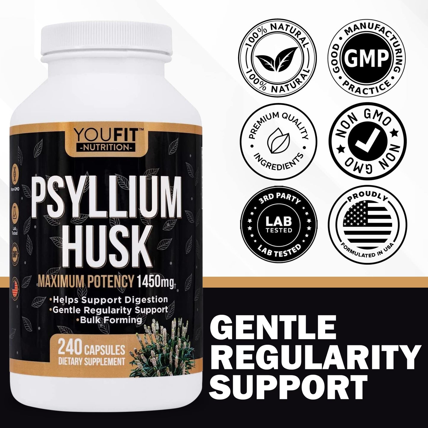 YouFit Nutrition Psyllium Husk 240 Capsules