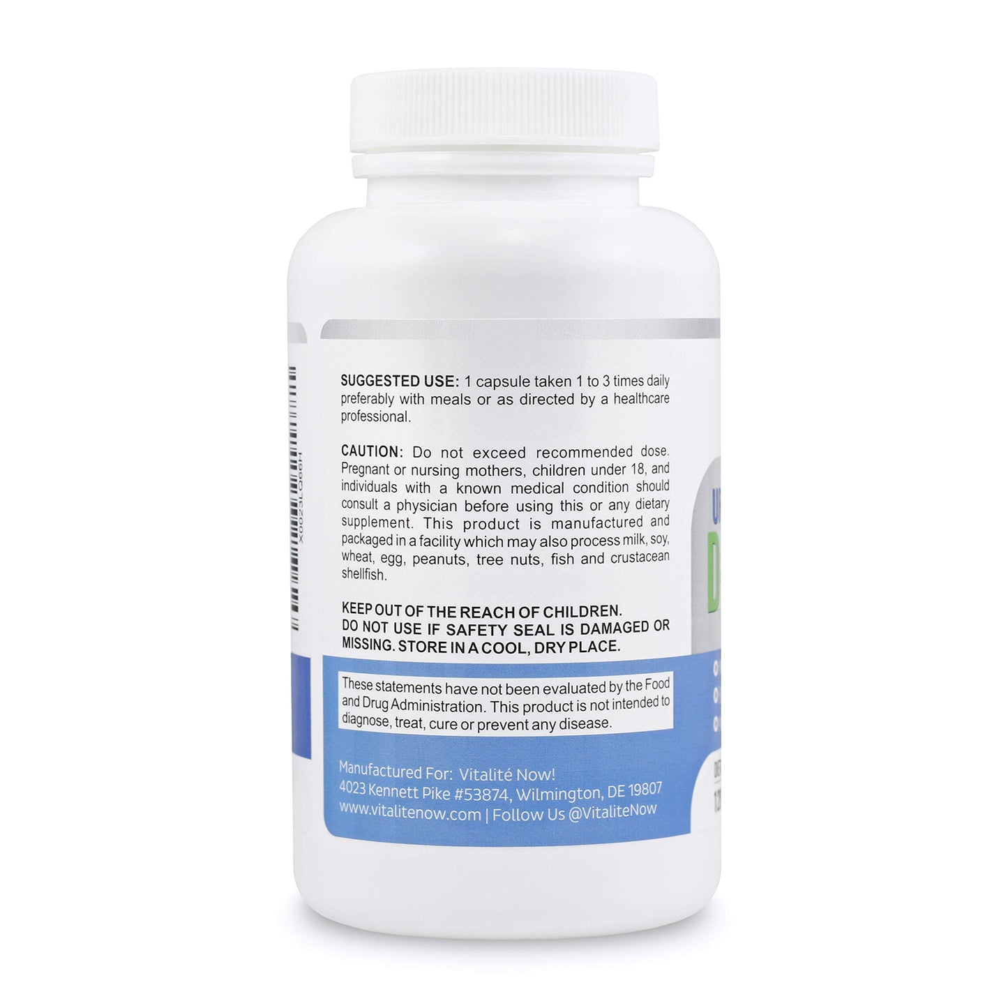 Vitalité Now! High Strength Pure D-Mannose with Cranberry Extract for UTIs, 120 Capsules