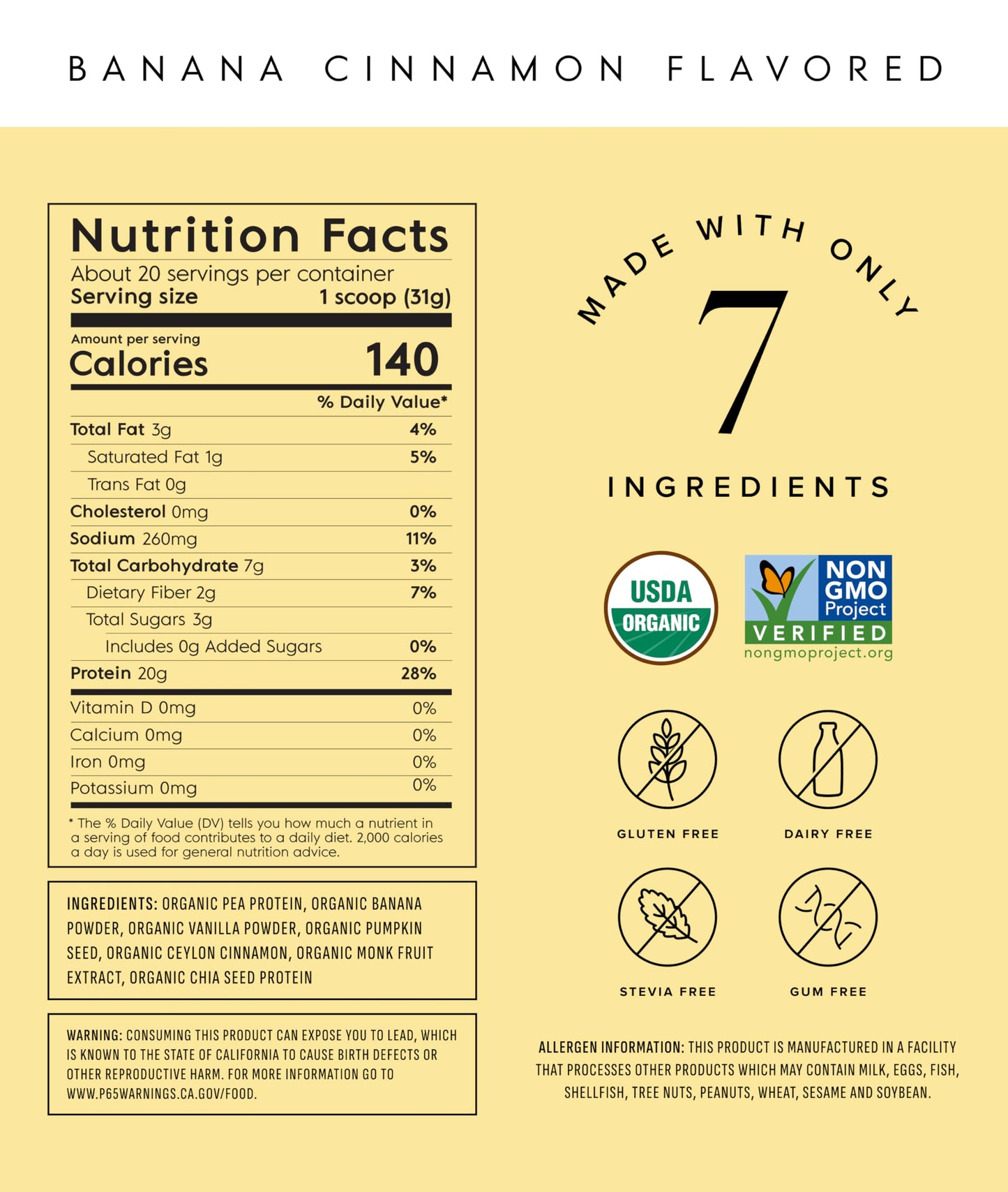 Truvani Vegan Pea Protein Powder 20 Servings