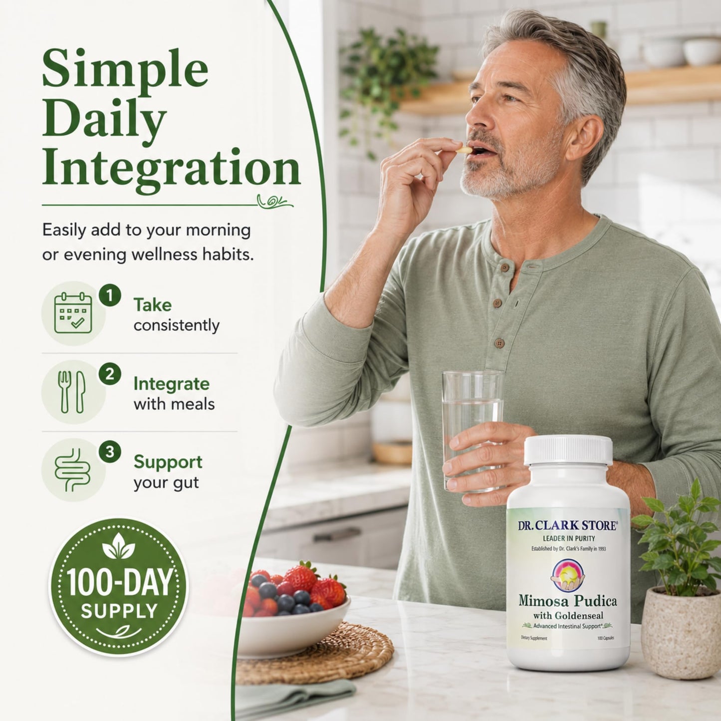 Dr Clark Store Mimosa Pudica & Goldenseal 100 Capsules