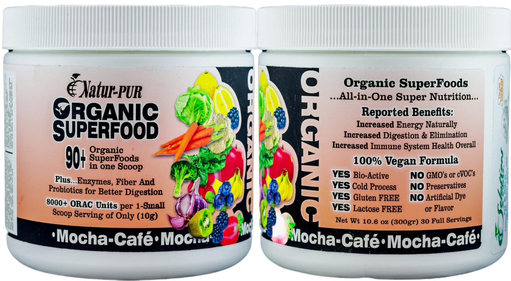 Natur-Pur Organic Superfood Fruit and Veggies Supplement Organic Greens Superfood Powder, Non-GMO, 21.2 oz