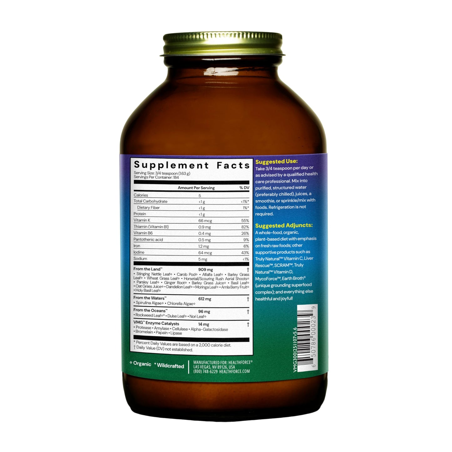HealthForce SuperFoods Vitamineral Green Powder 10.58 oz