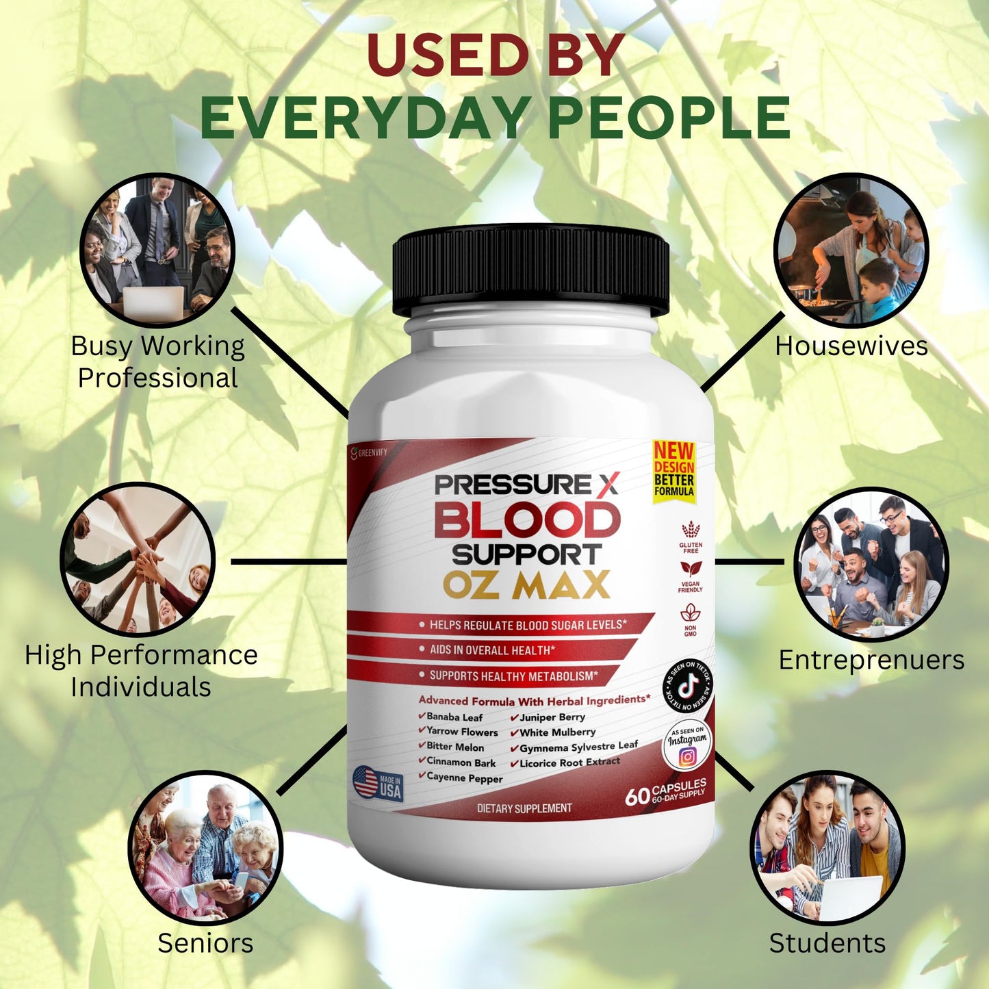 GREENVIFY Pressure X Blood Support Capsules 60 Count