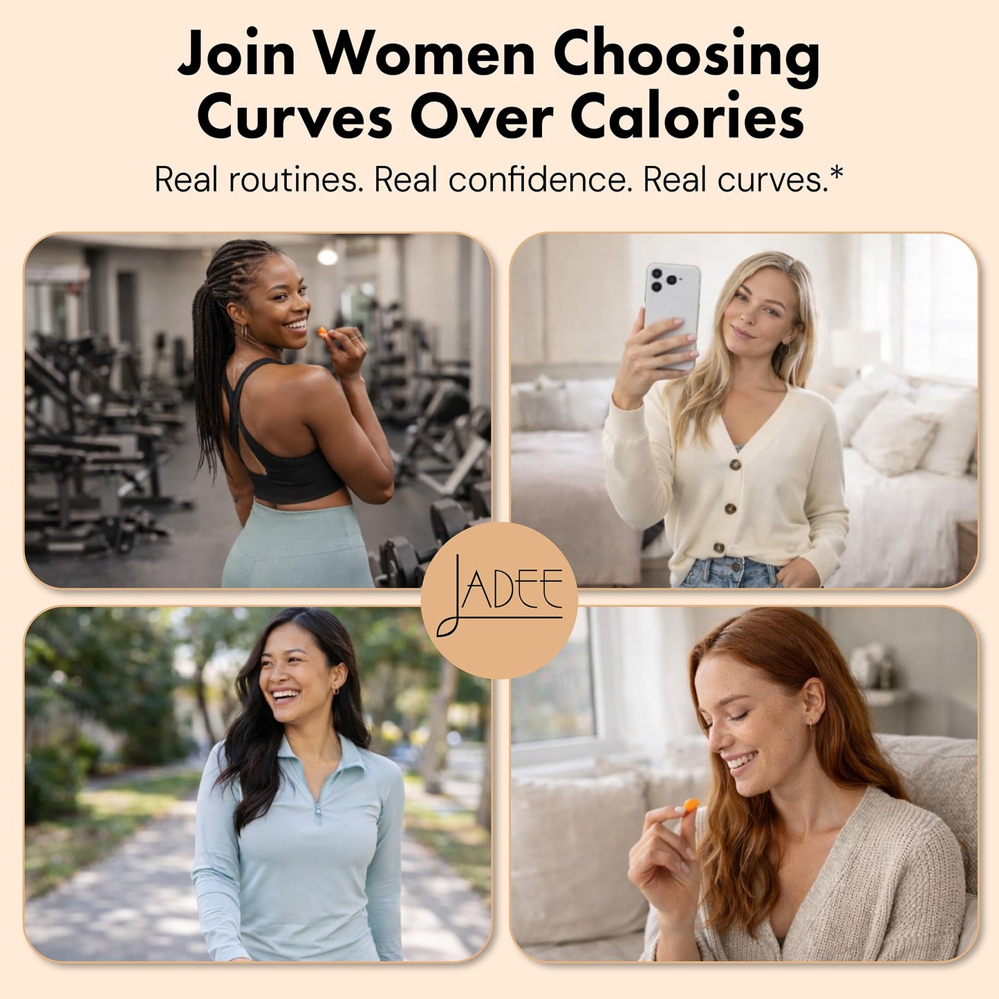 Jadee BBL Gummies for Women's Curves - Weight Gainer for Women with Aguaje, Pueraria Mirifica & Fenugreek | Butt Growth & Hips Enhancement Gummies for Bigger Butt, Curves & Feminine Weight Gain, 60 Gummies