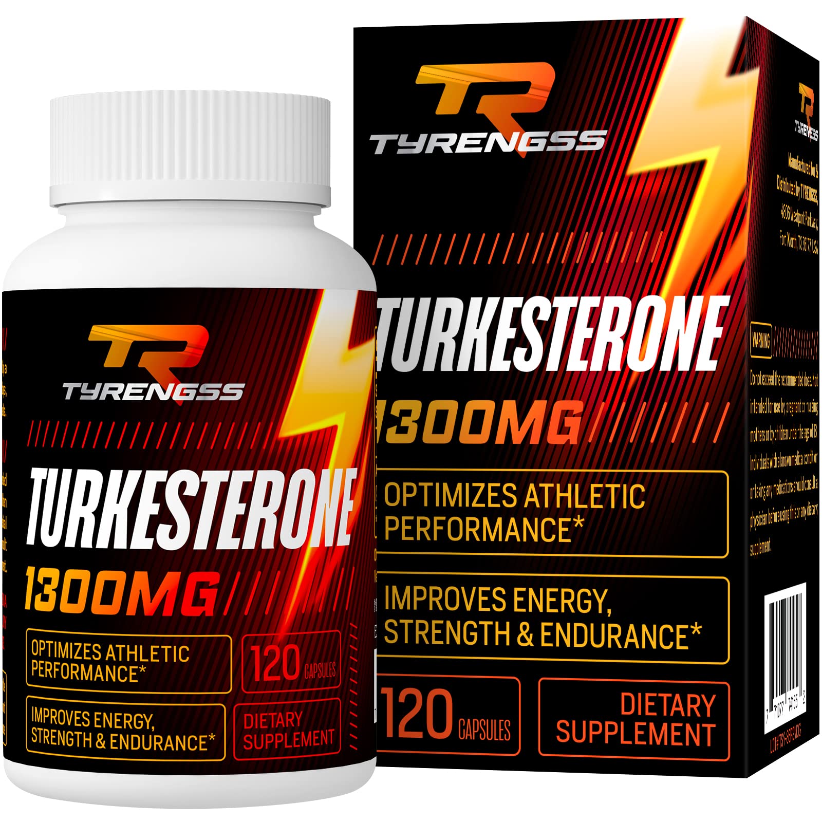 TyRengss Turkesterone Supplement Testosterone Booster Capsules 120 Count
