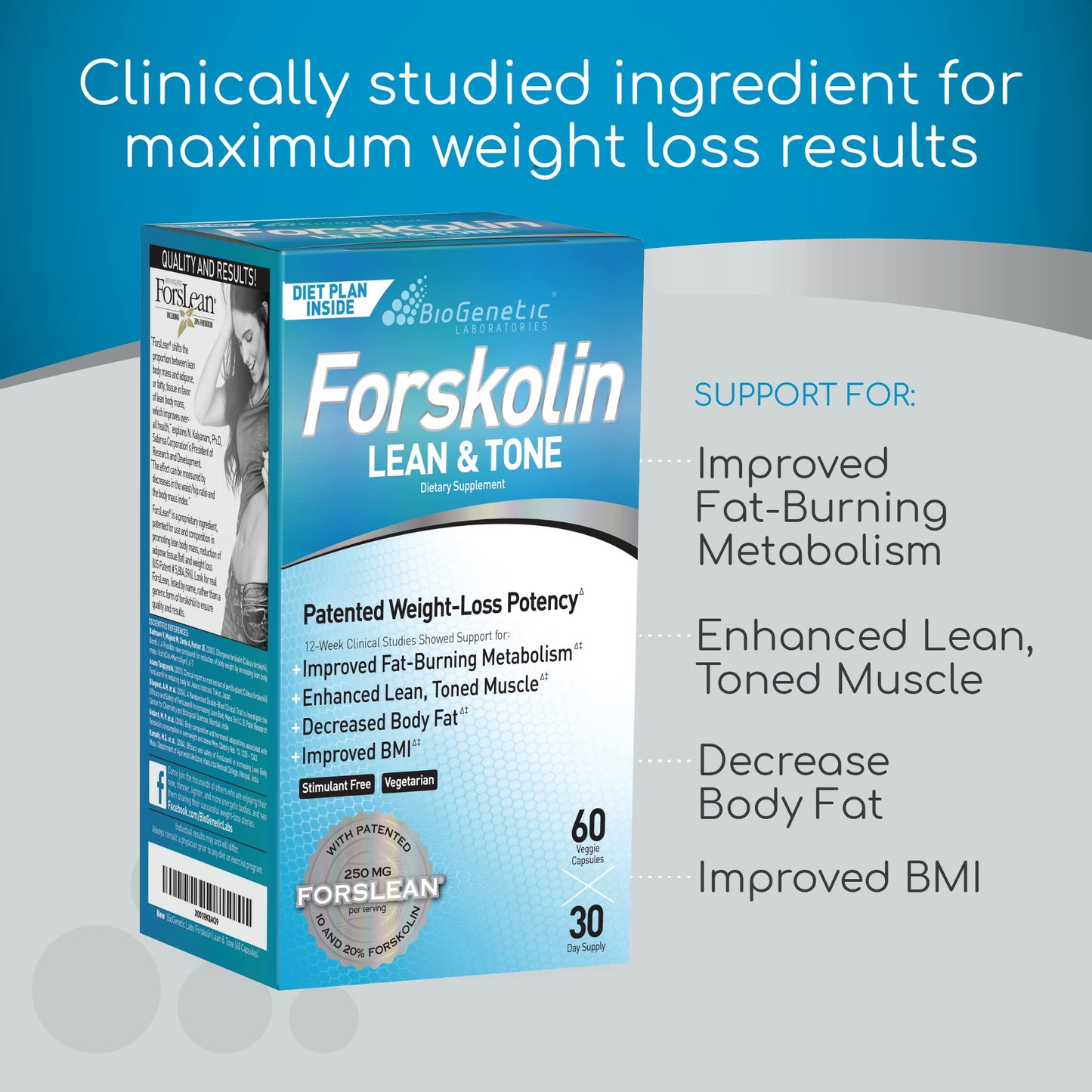 BioGenetic Laboratories Forskolin Lean & Tone Capsules, 60 Count