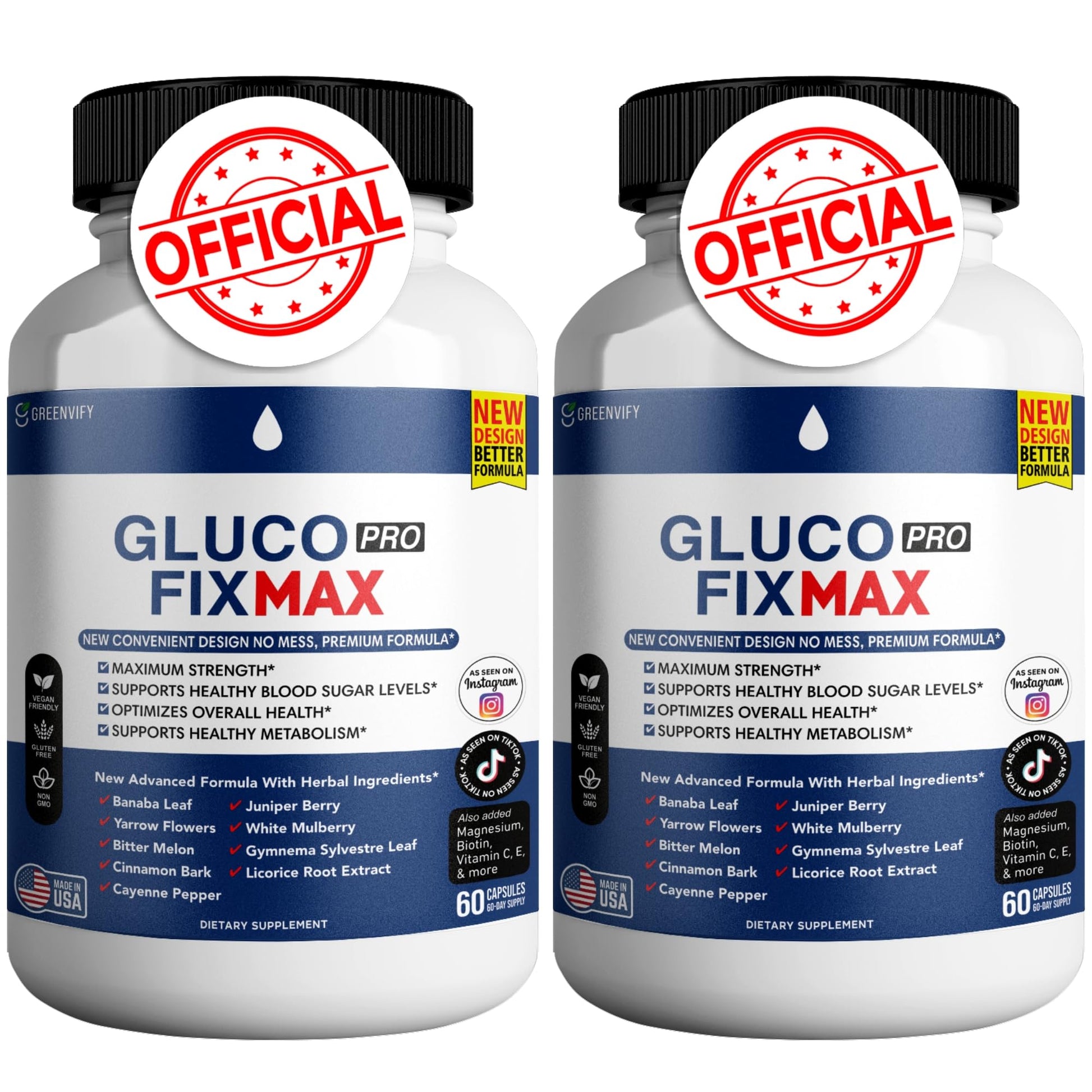 GREENVIFY Gluco Pro Fix Max All Natural Formula Capsule, 120 Capsules