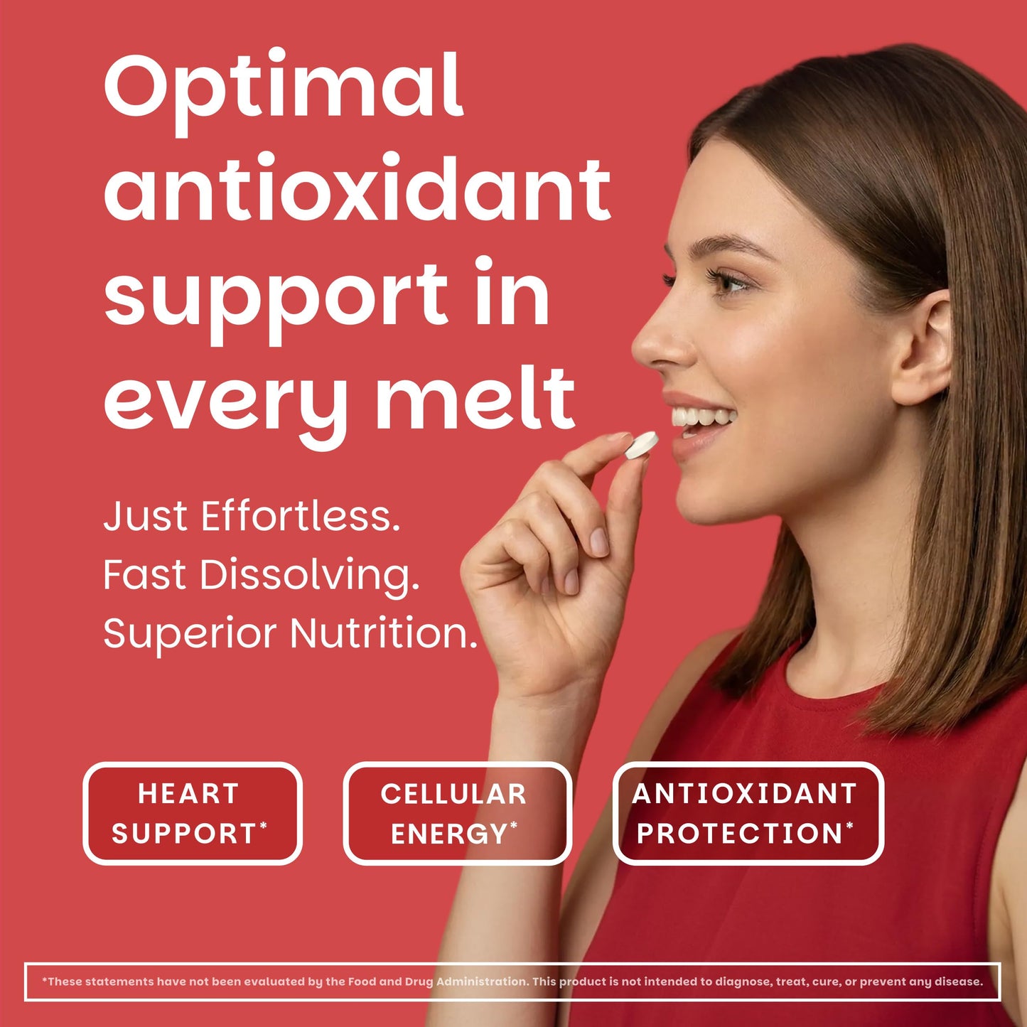 EZ Melts Ubiquinol 100 mg CoQ10 Tablet, 60 Count