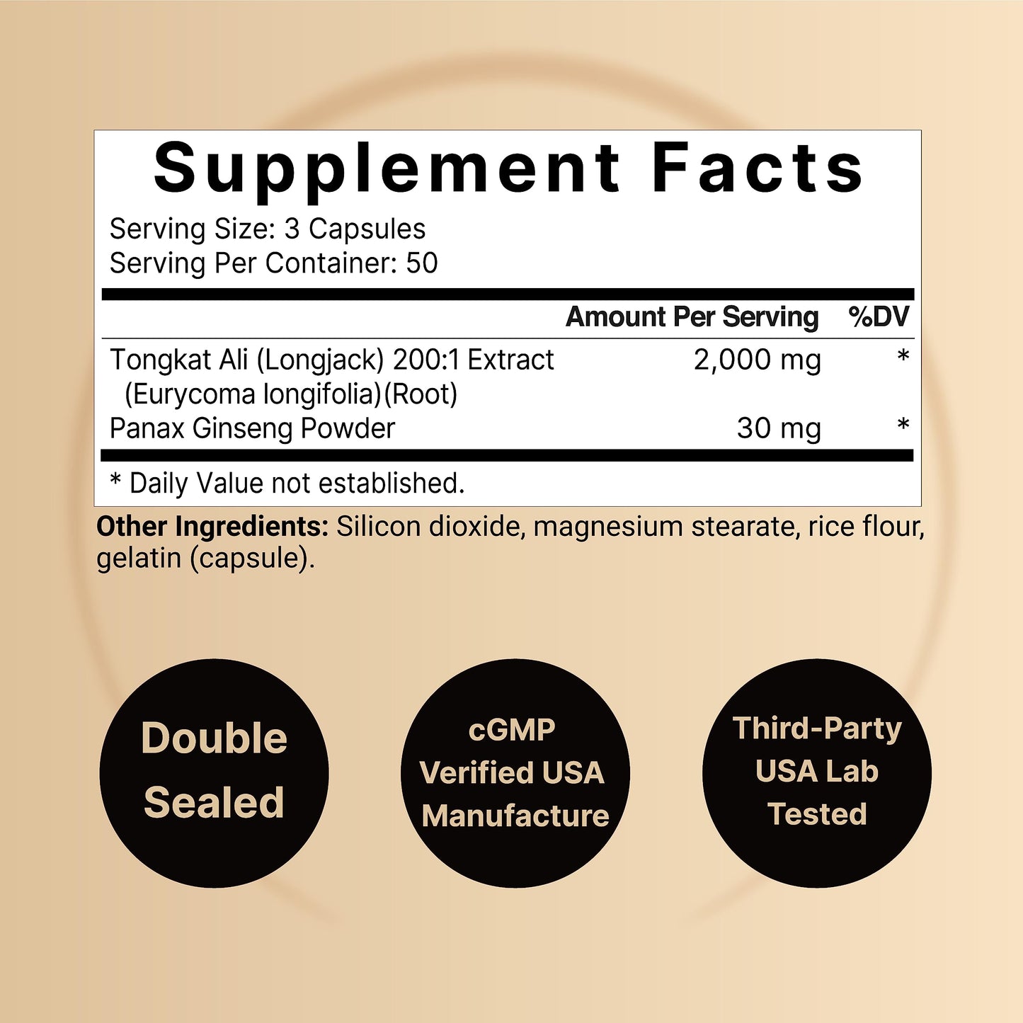 NatureBell Tongkat Ali 200:1 Longjack Extract for Men Capsules, 2000mg per Serving, 300 Capsules