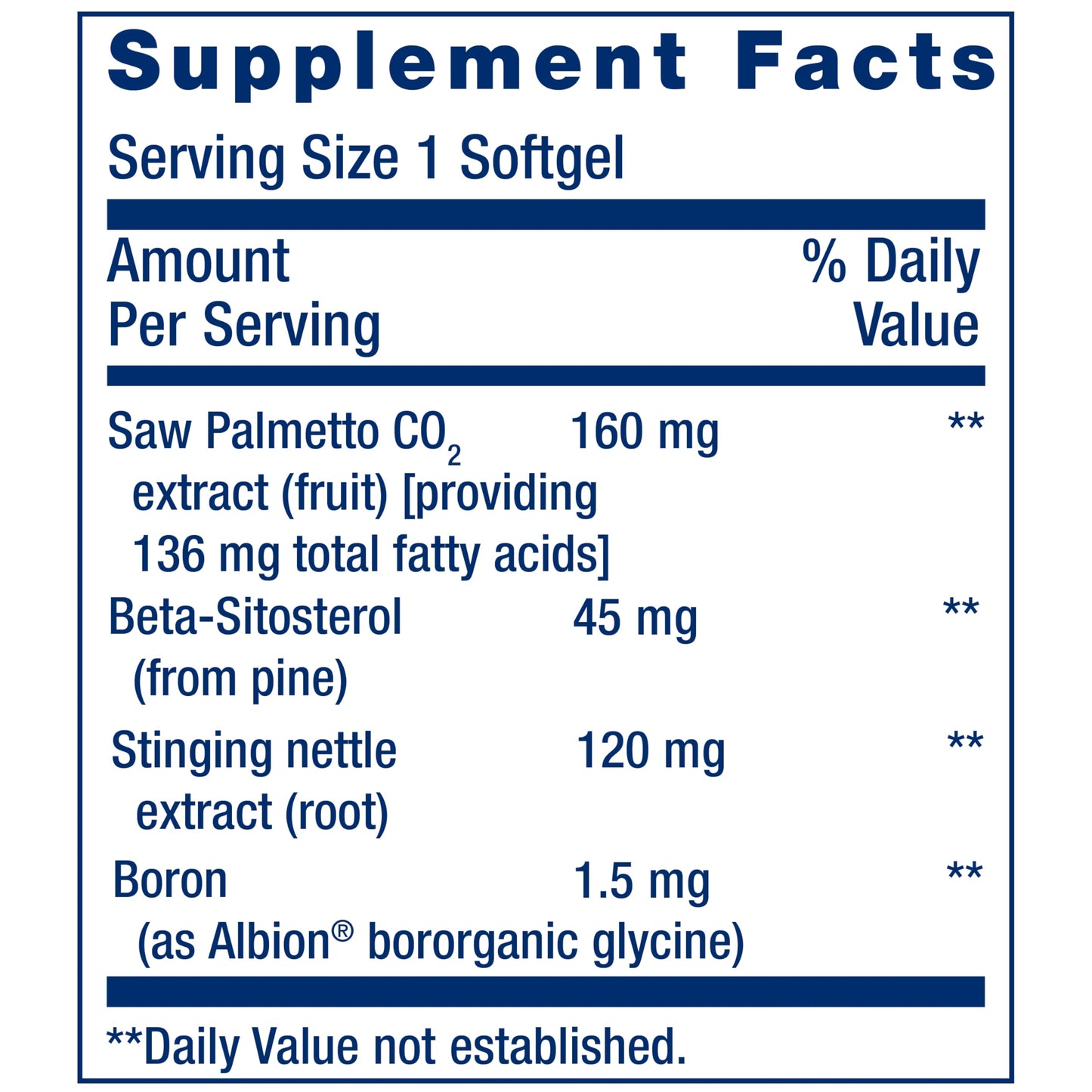 Life Extension PalmettoGuard Saw Palmetto, Nettle Root and Beta-Sitosterol 60 Softgels