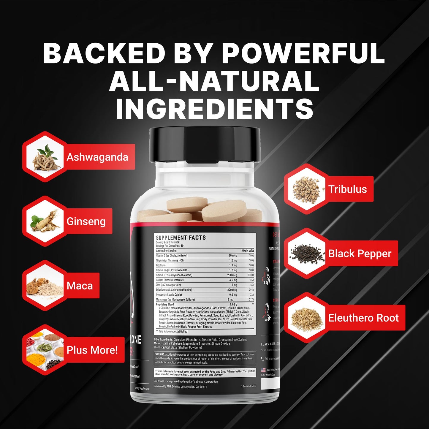 AMP Science Testosterone Booster Tablets 60