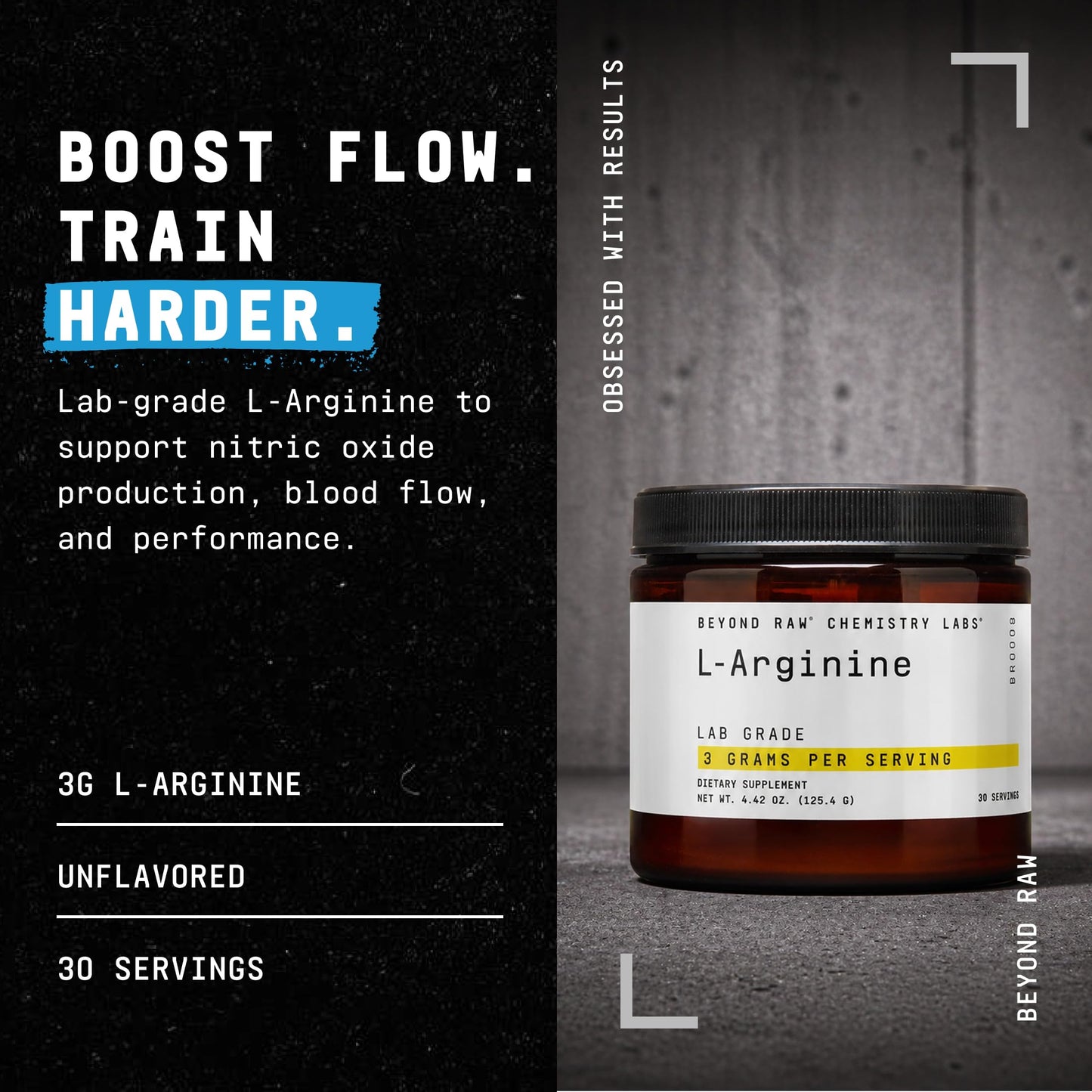 BEYOND RAW L-Arginine Powder 4.42 Ounce