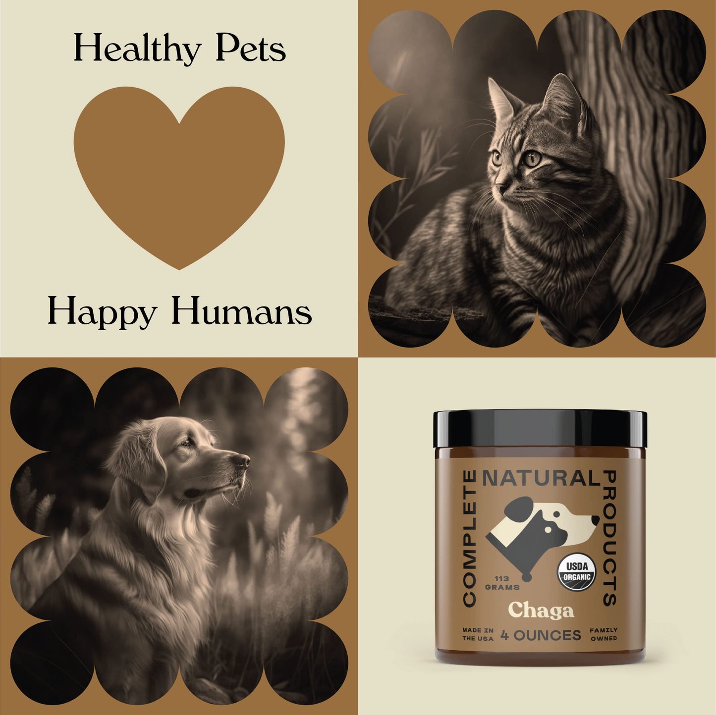 Complete Natural Products Organic Chaga Mushroom Powder for Pets Powder 1
