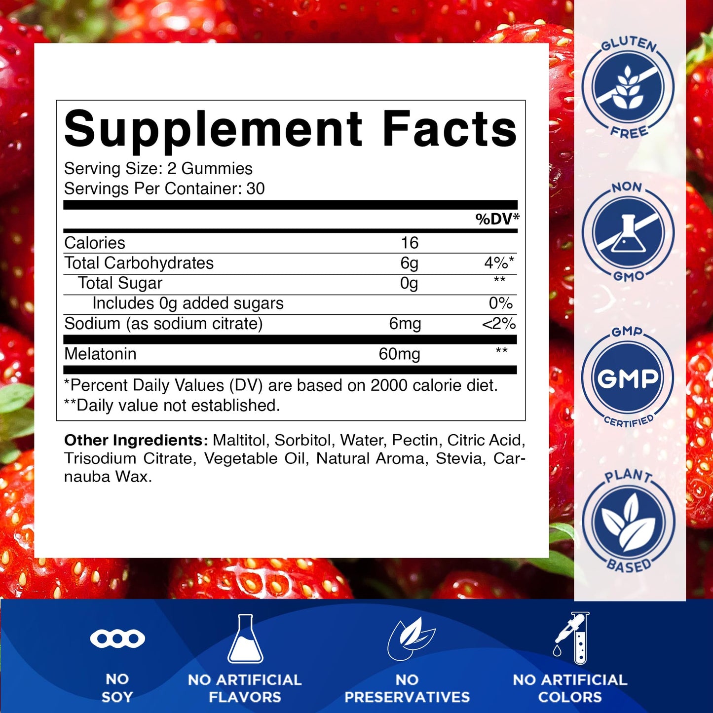 Vitamatic Sugar Free Melatonin Gummies 60 Count