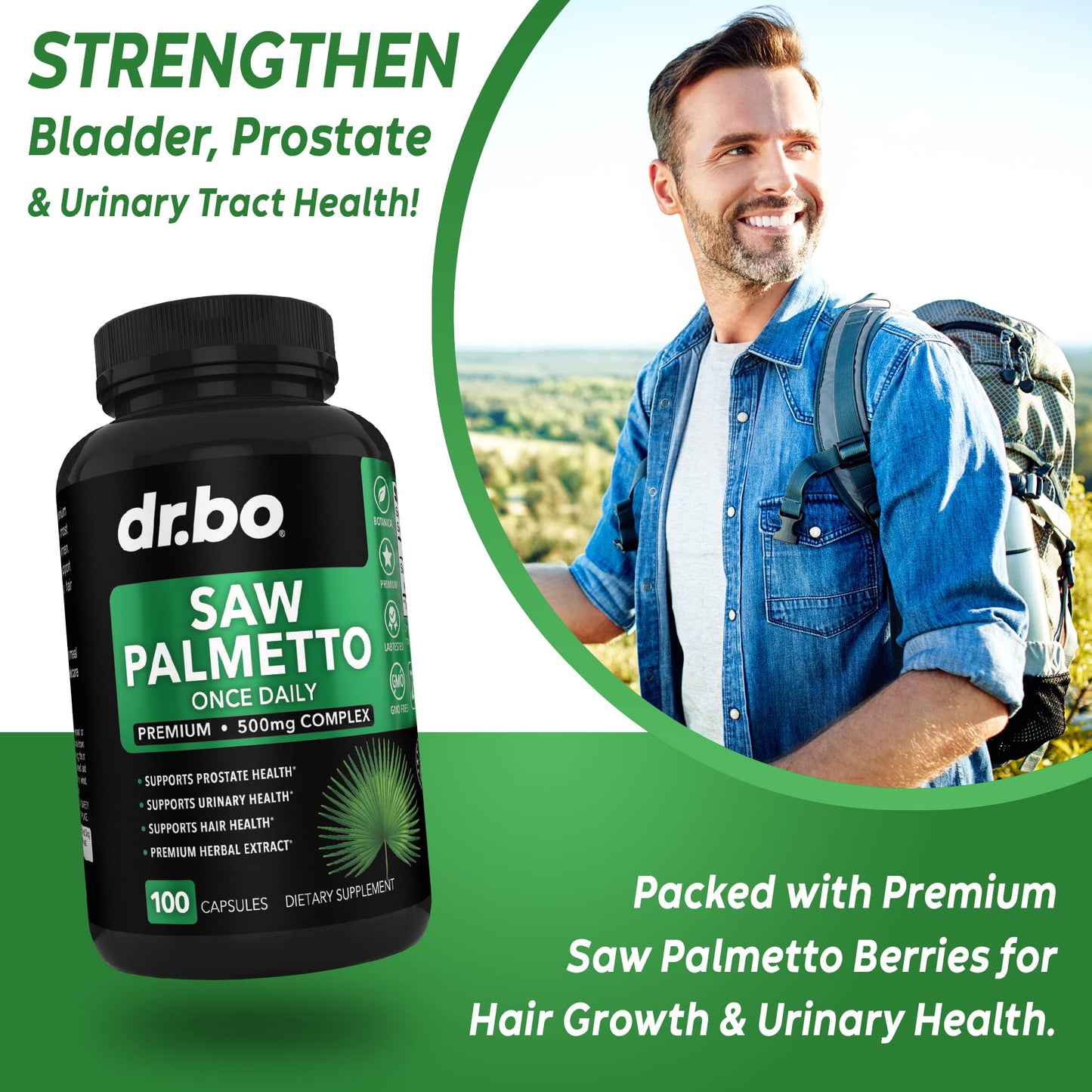 DR. BO Saw Palmetto Capsule, 100 Count