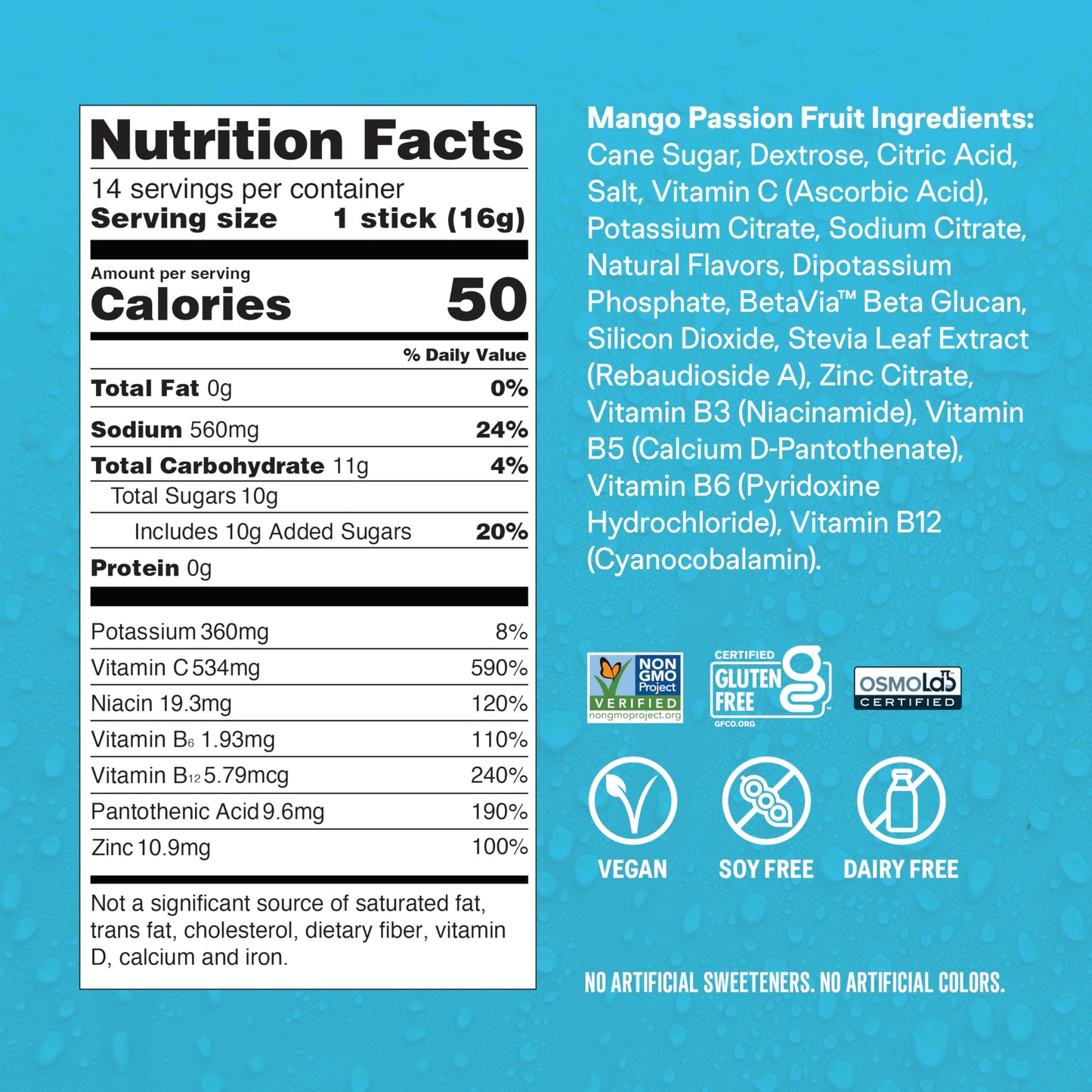 Liquid I.V. Hydration + Immune Electrolytes Powder, Mango Passionfruit, 14 Count