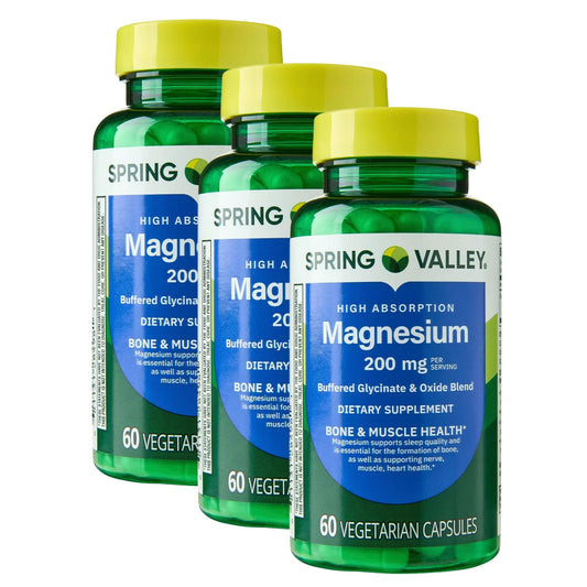 KP+ Magnesium 200 mg Capsule 180 Count Sleep Support, Bone & Muscle Health