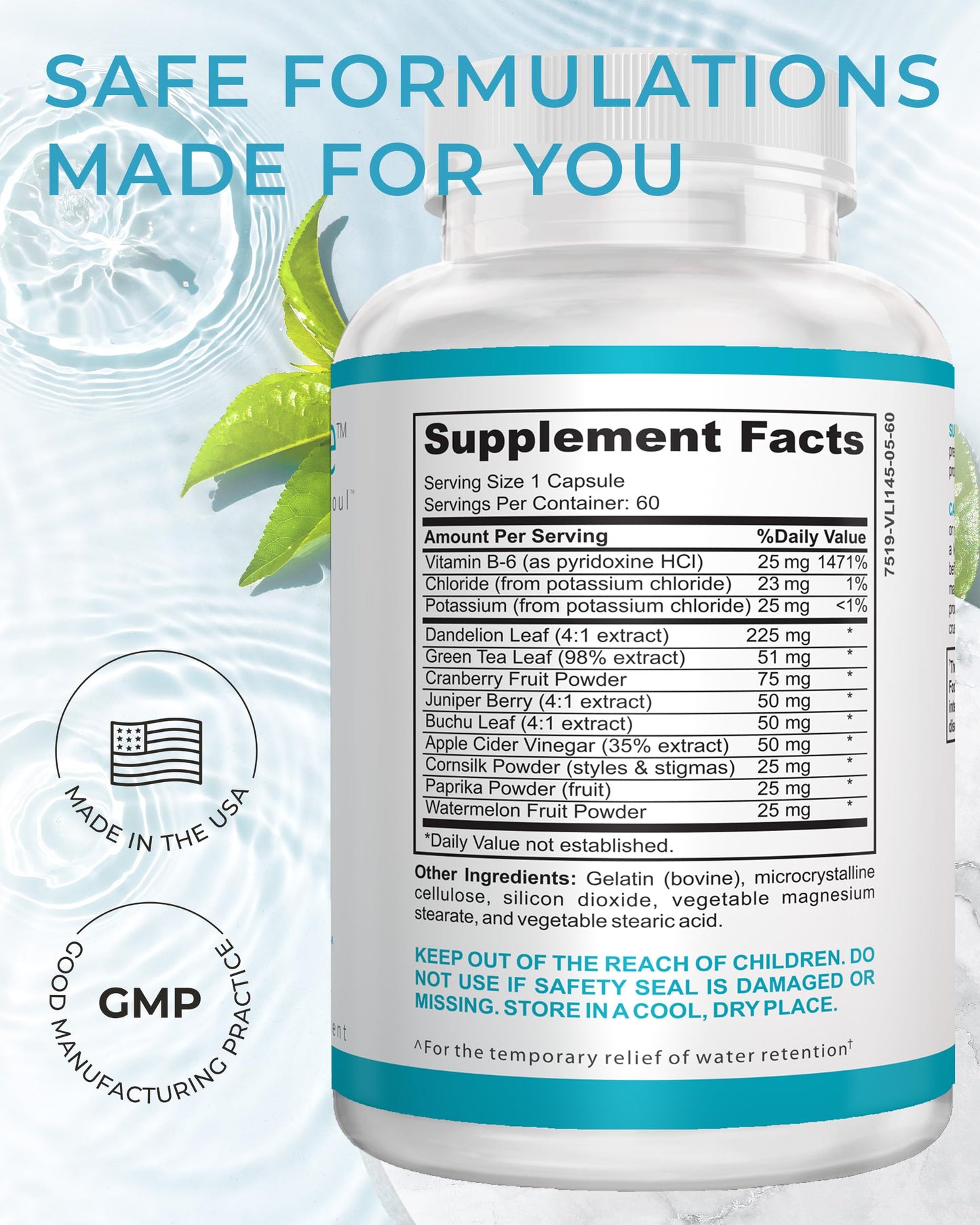 LA Cleanse Water Flush Capsules, 60 Count
