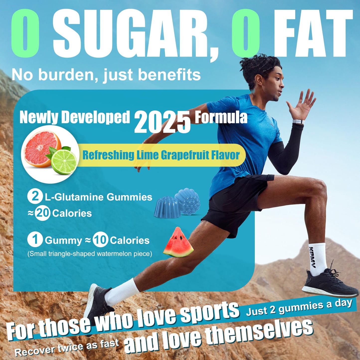 inGreens L-Glutamine Gummies 1000mg with BCAA, Potassium, Magnesium & Vitamin C, 60 Gummies
