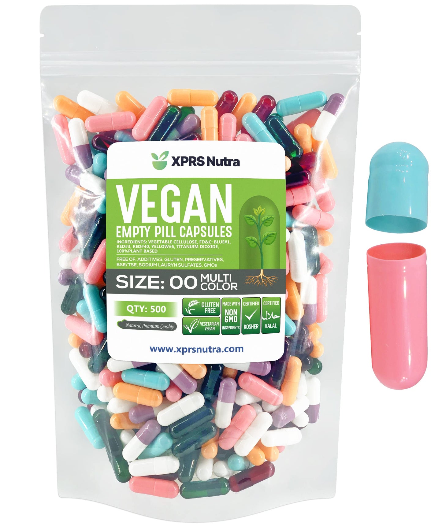 XPRS Nutra Size 00 Empty Capsules, 500 Count Capsules