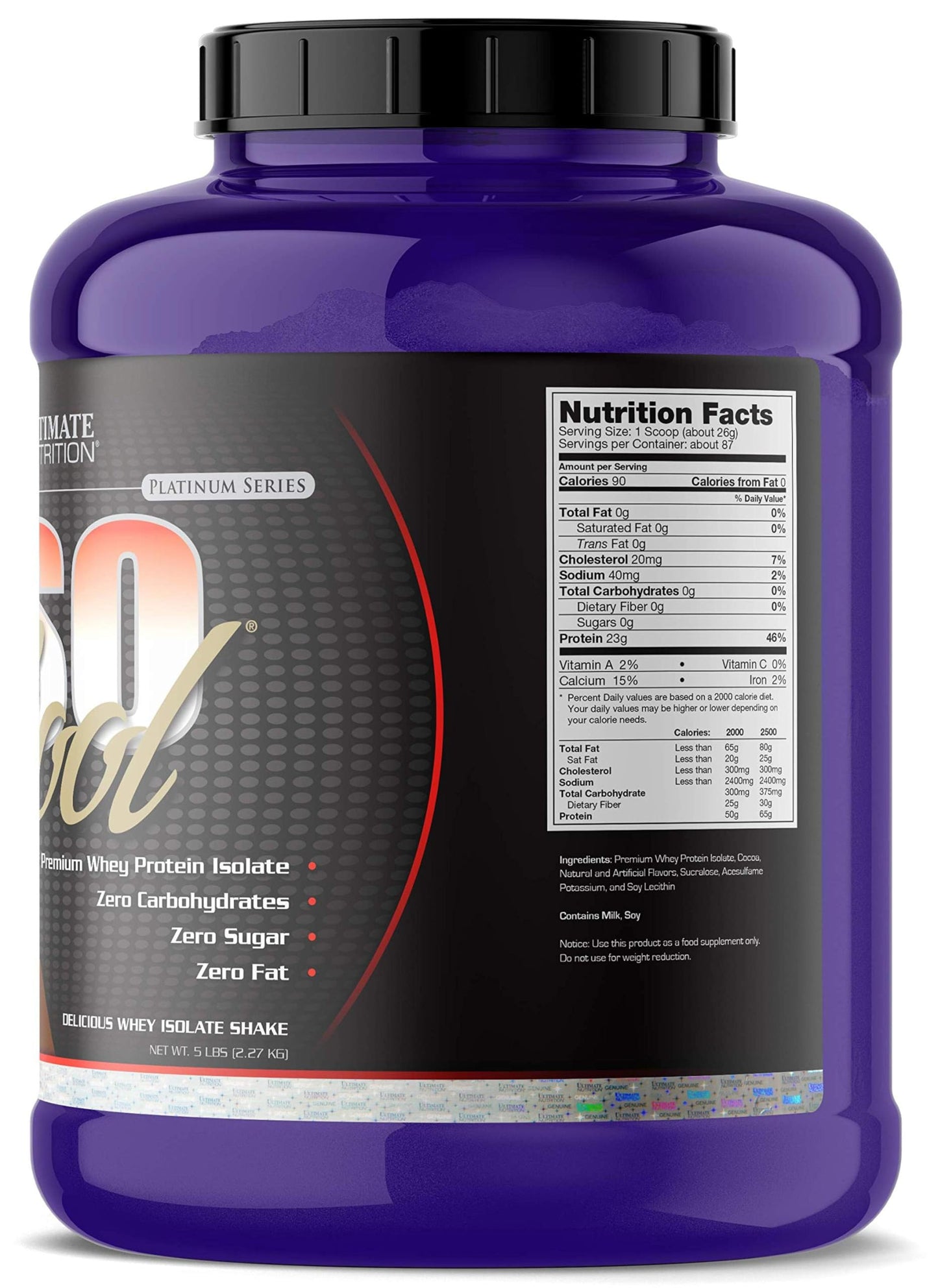 Ultimate Nutrition ISO Cool Whey Isolate Protein Powder, 80 Servings