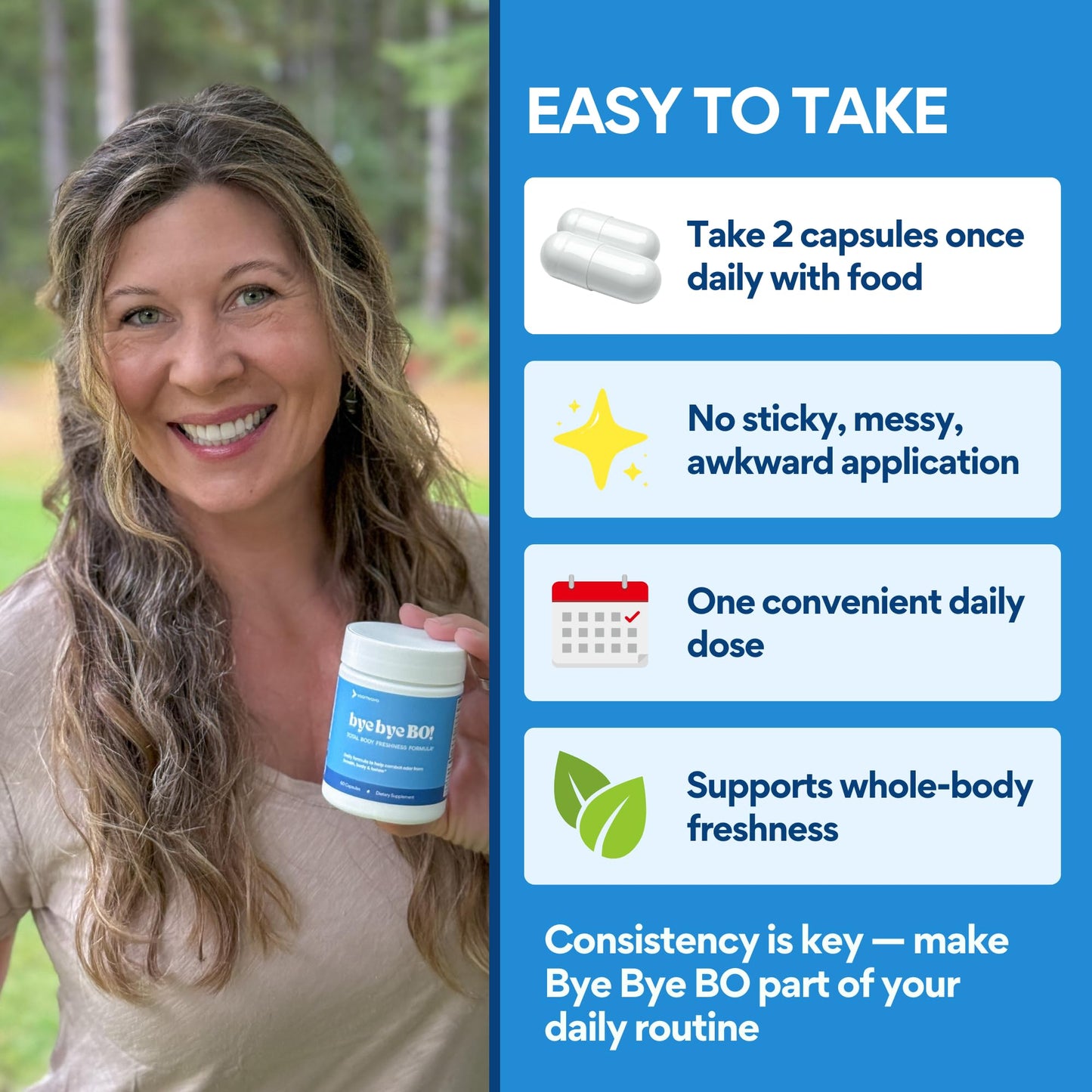 VoomVaya Bye Bye BO Body Deodorizing Supplement Chlorophyll Capsules 60 Capsules