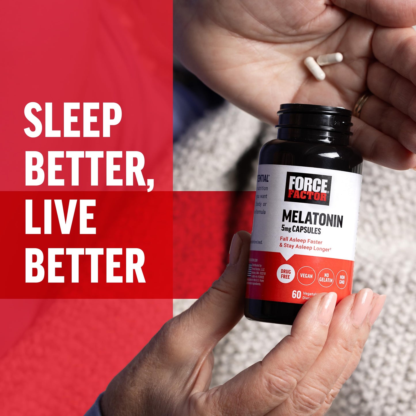 Force Factor Melatonin 5mg Capsule 60 Count
