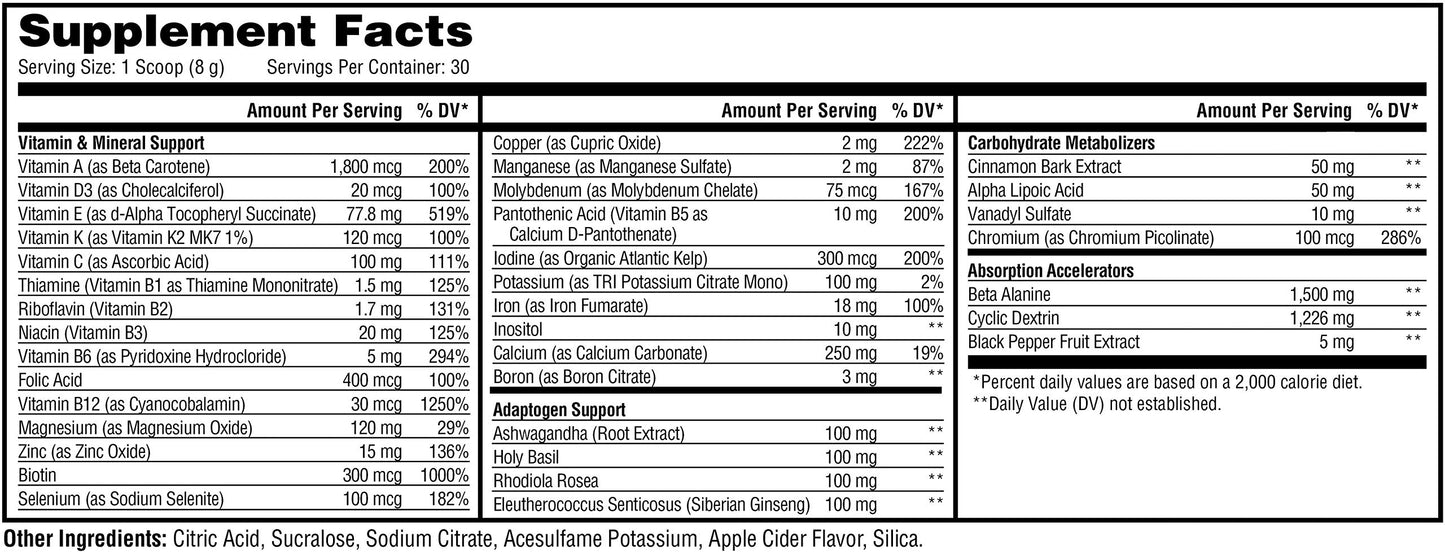 Metabolic Nutrition Vitagen Vitamin Adaptogen Complex Powder 8.5 oz