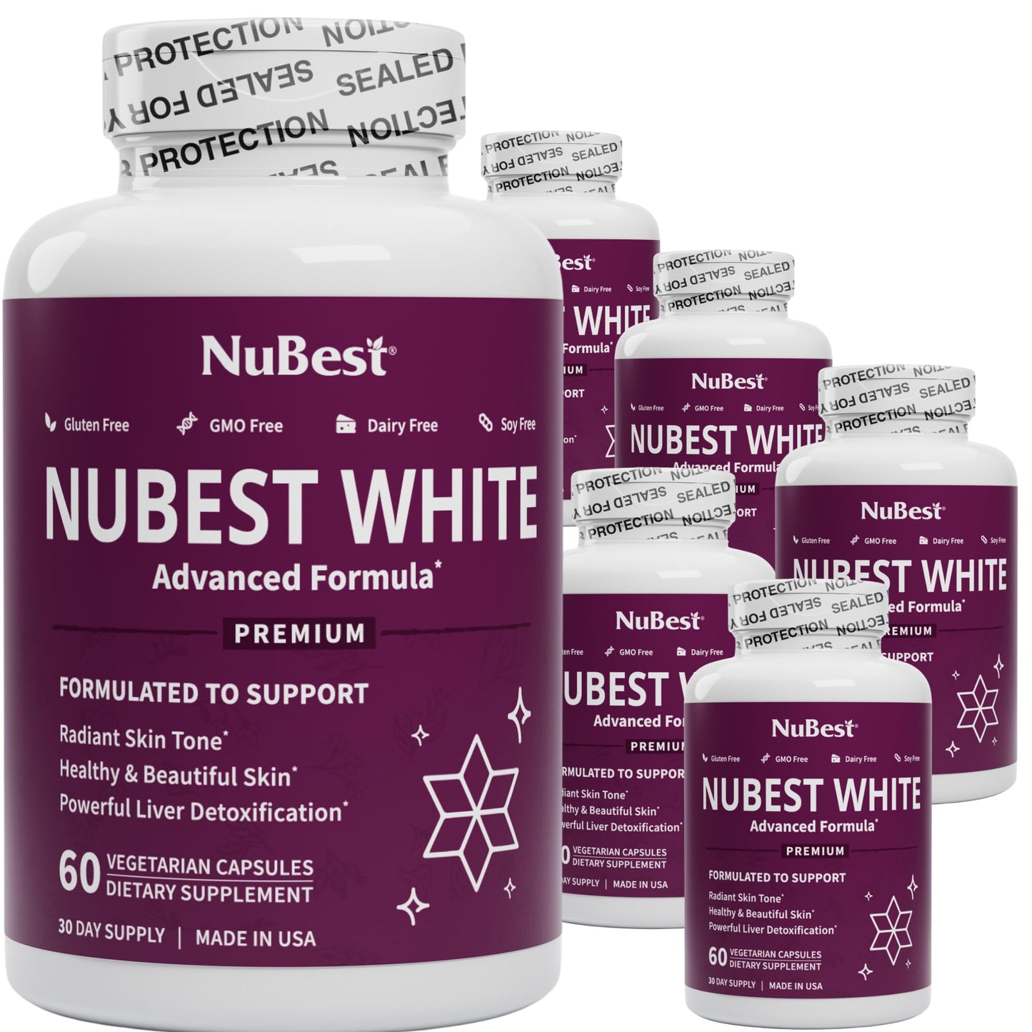 NuBest Glutathione 400mg & Milk Thistle Extract, Skin Brightening, 360 Capsules