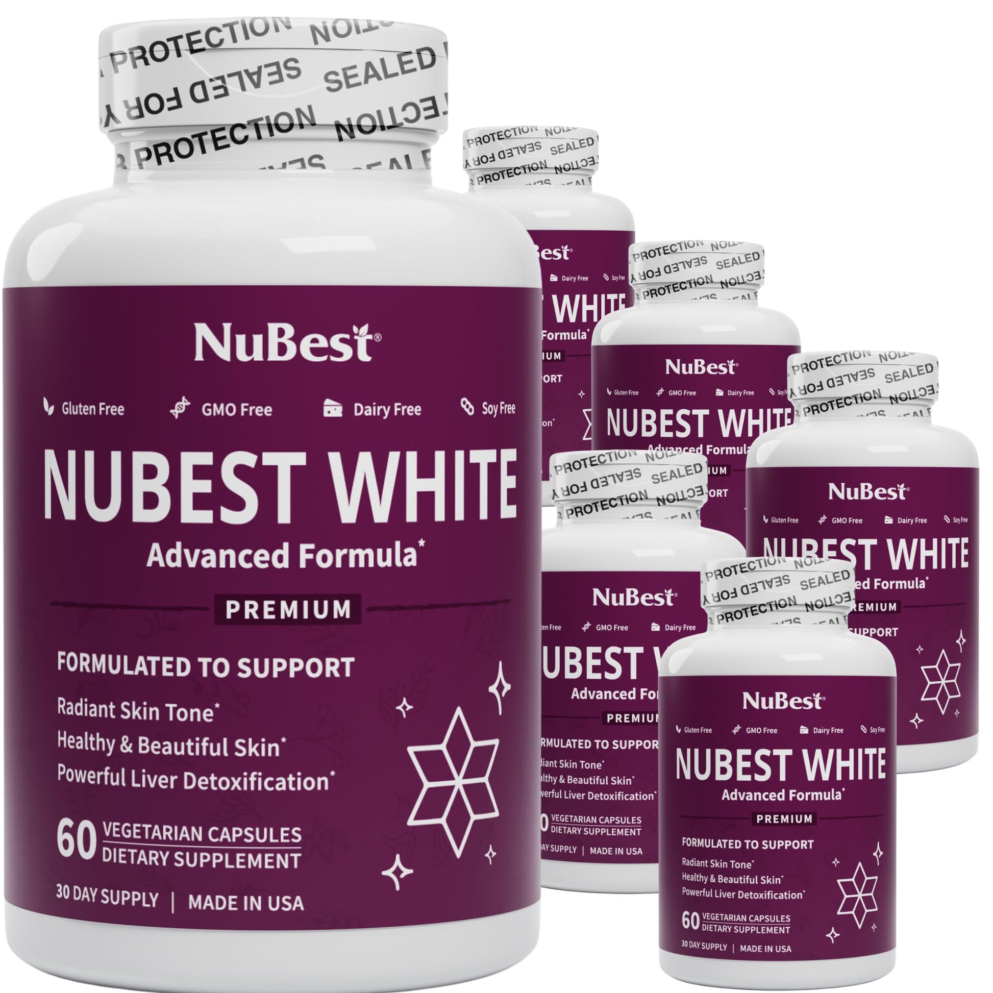 NuBest Glutathione 400mg & Milk Thistle Extract, Skin Brightening, 360 Capsules