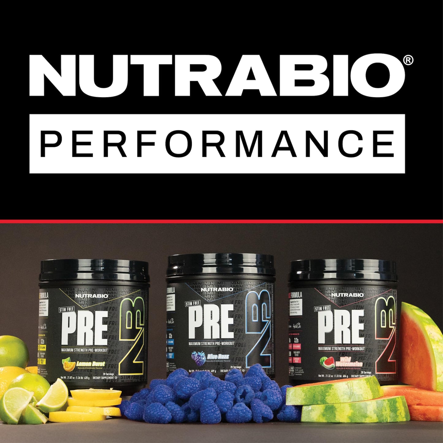 NutraBio STIM-Free PRE Workout for Men Powder, Paradise Punch, 20 Servings