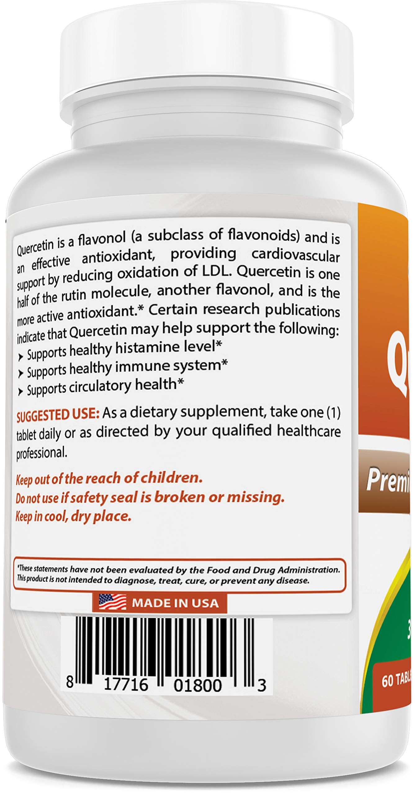 Best Naturals Quercetin 1000 mg Tablet - Immune Health, 60 Tablets