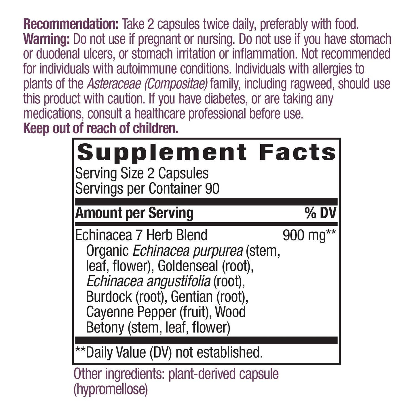 Nature's Way Echinacea and Goldenseal Capsules, 180 Count