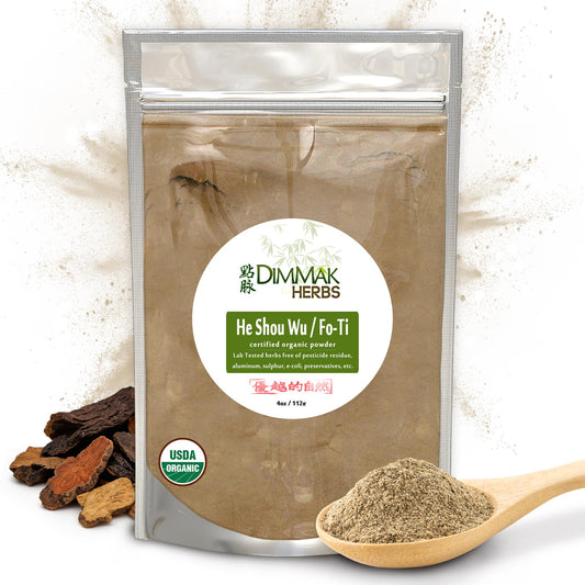 Dimmak Herbs Organic Prepared He Shou Wu Powder (Fo-Ti Root), 4 oz