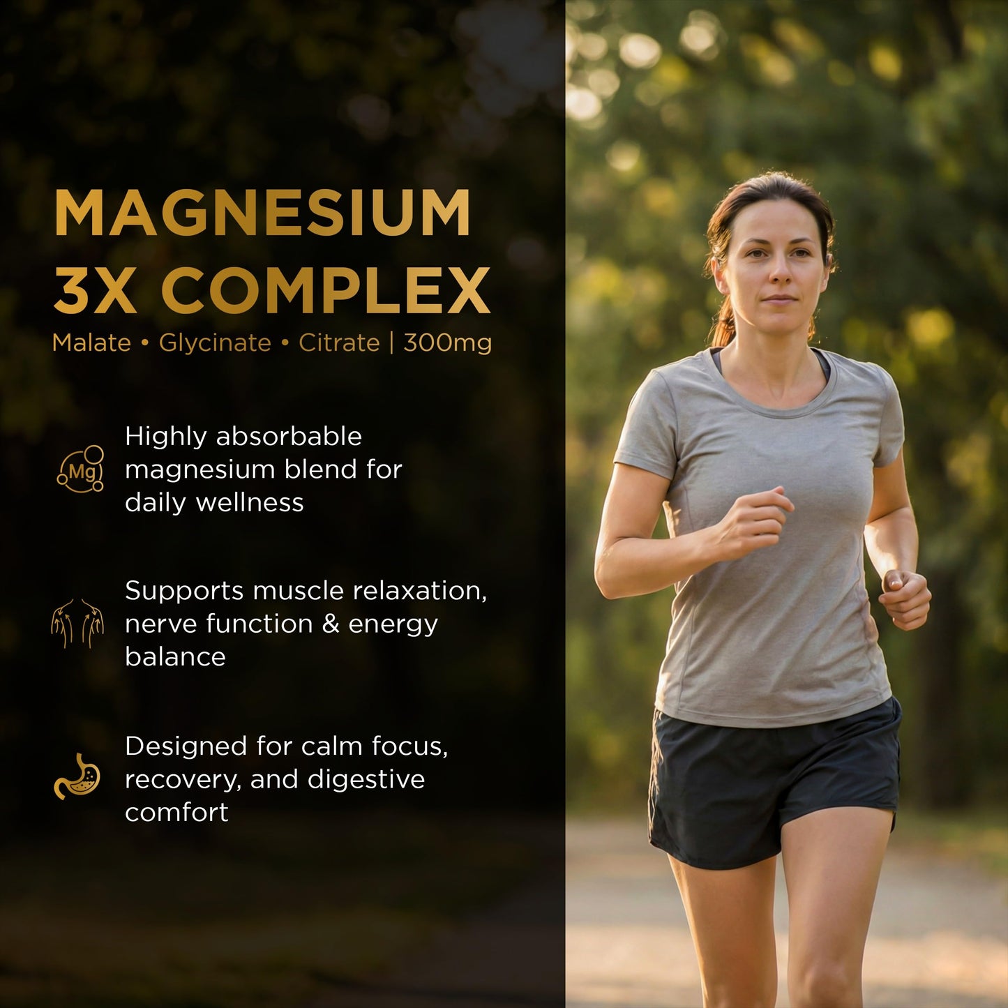 Nutri Apex Magnesium Complex 300mg - Malate, Glycinate & Citrate, 120 Capsules