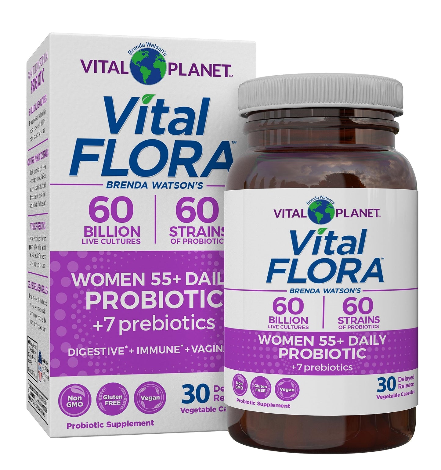 Vital Planet Vital Flora Women Over 55 Daily Probiotic Capsules, 30 Count